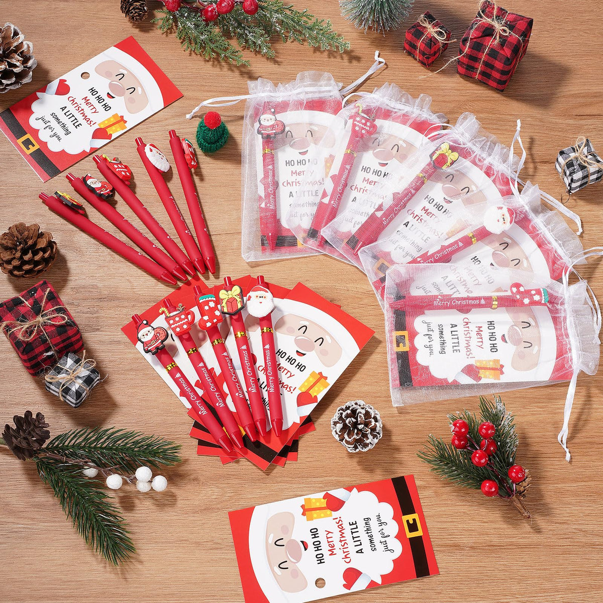 Marspark 30 Set Santa Gifts Bulk Christmas Ballpoint Pens and Greeting Card