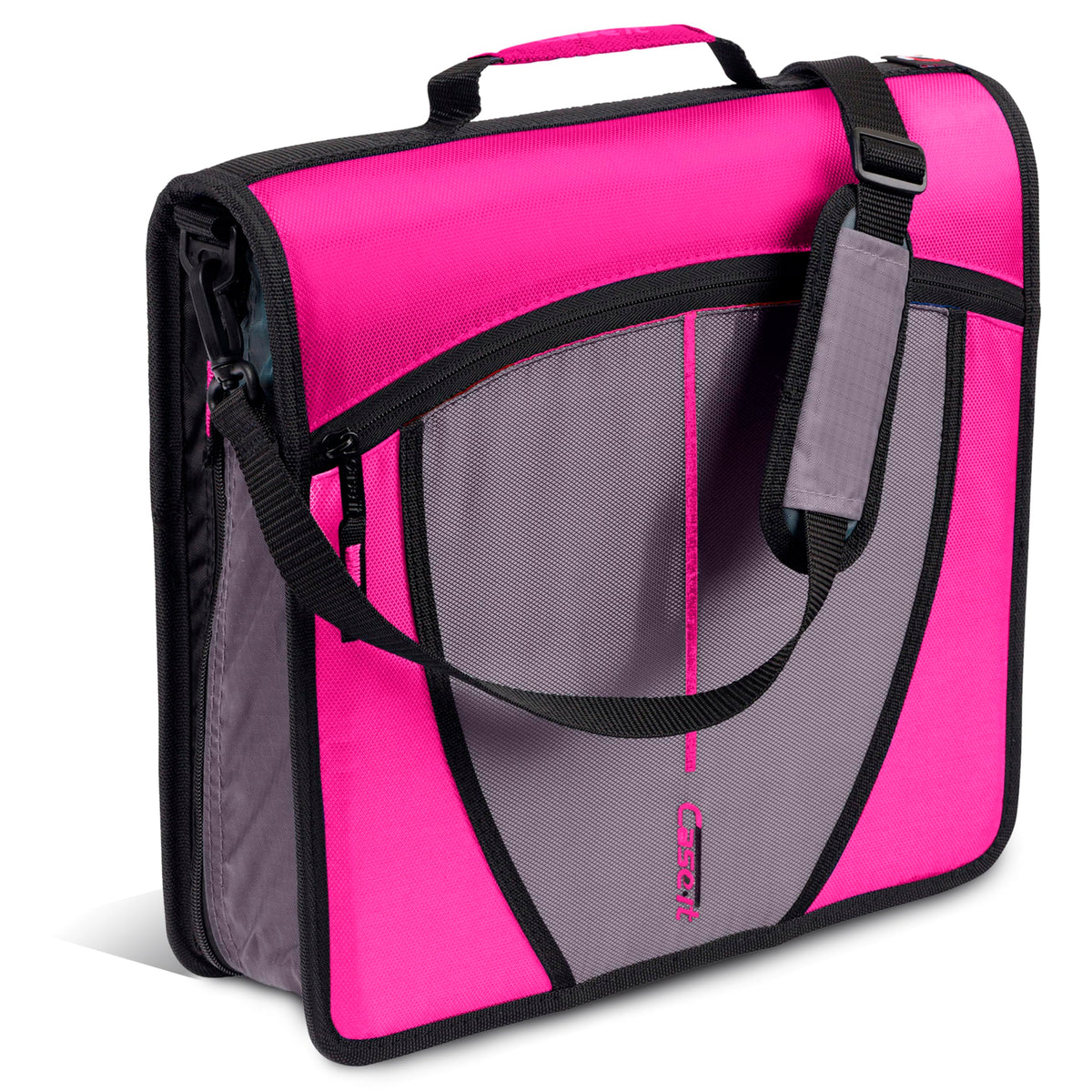 Case-it School Zipper Binder | 3-Inch O-Rings | 600-Sheet | D-146 Magenta