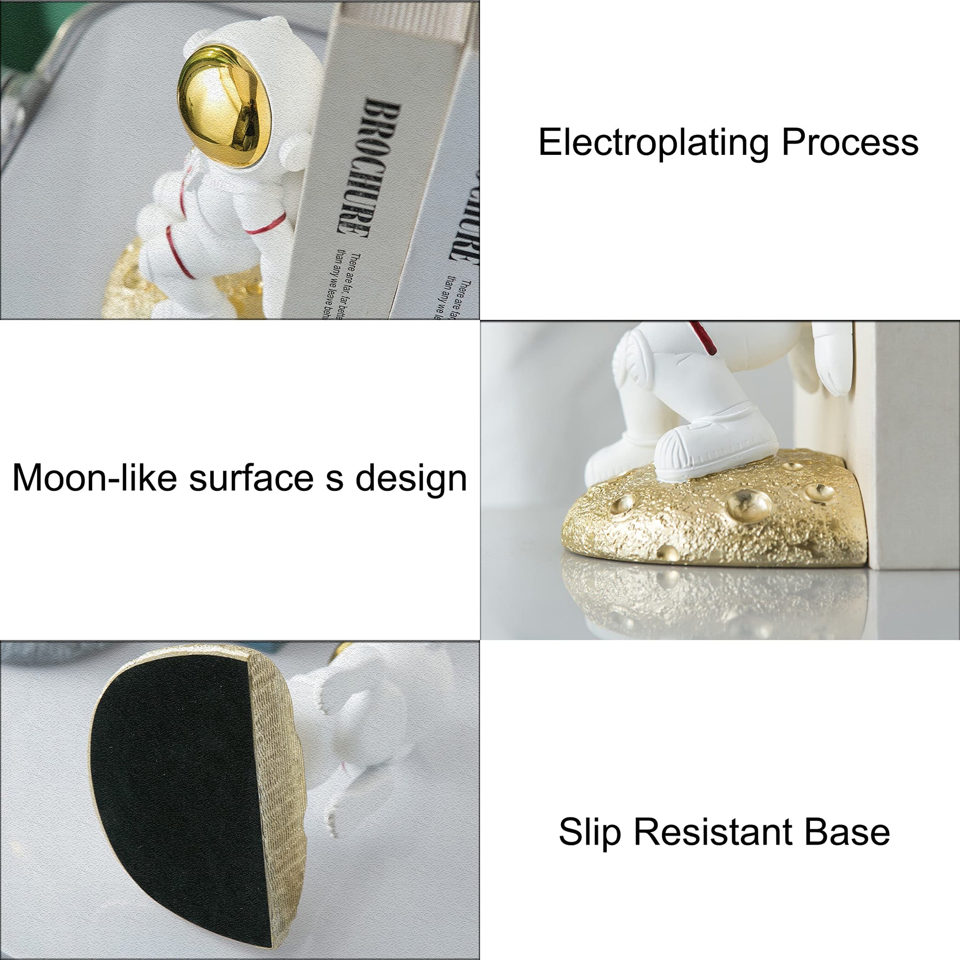 Banllis Space Bookends for Kids Room Nursery, Astronaut Themed Decor