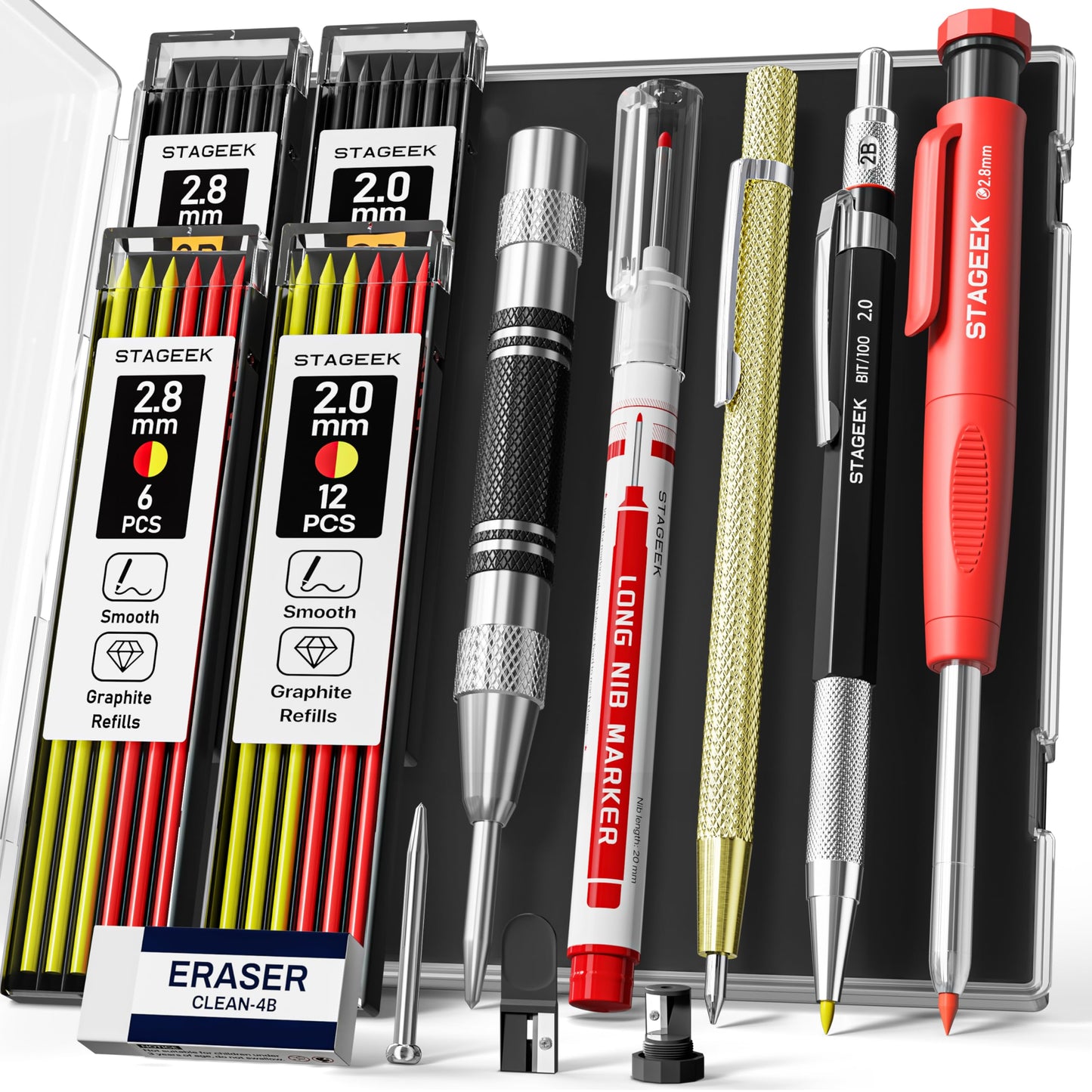 STAGEEK 14 Pack Carpenter Pencil Set with Sharpener