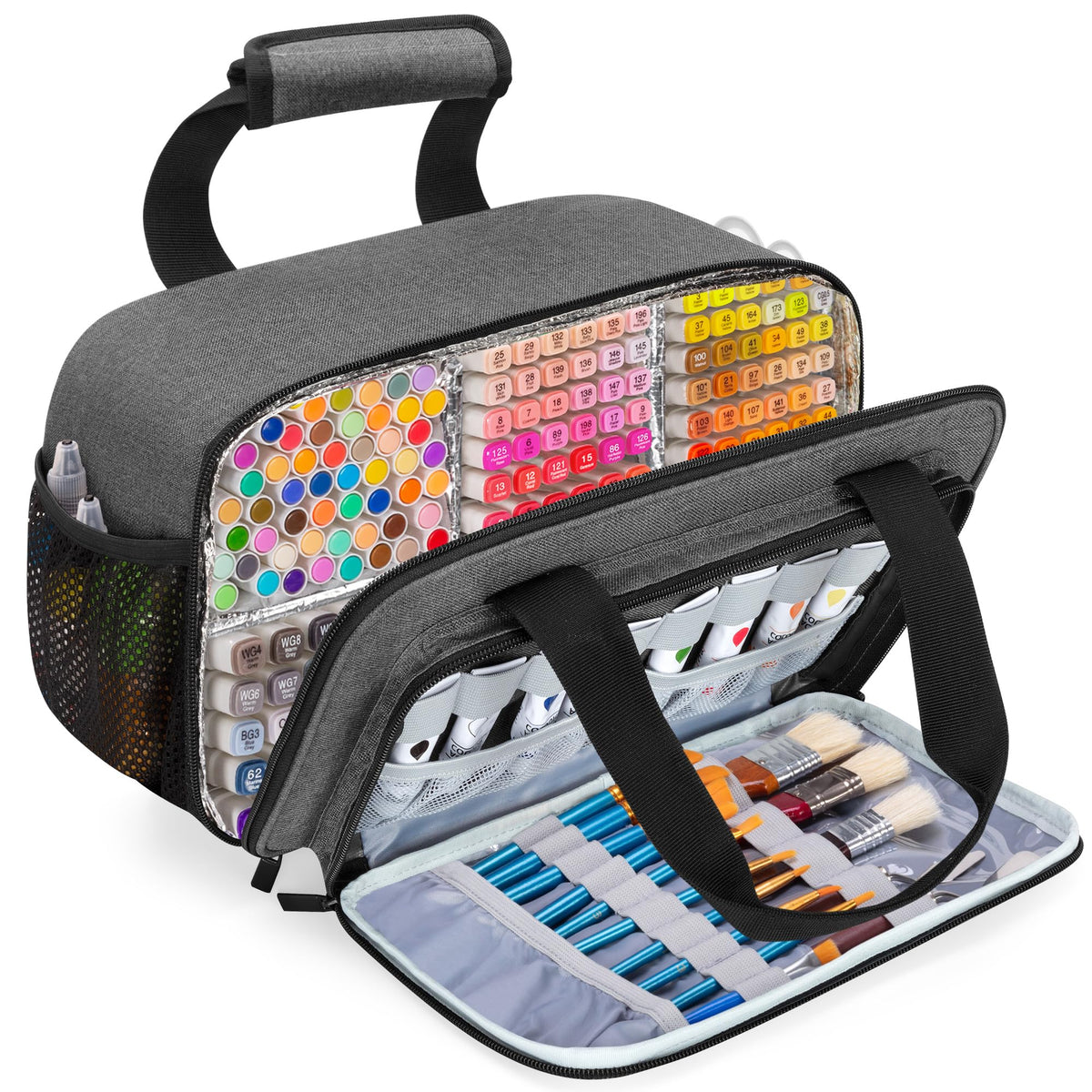 Case Organizer for up to 216 Markers, Large Mark Bag With Carrying Handle