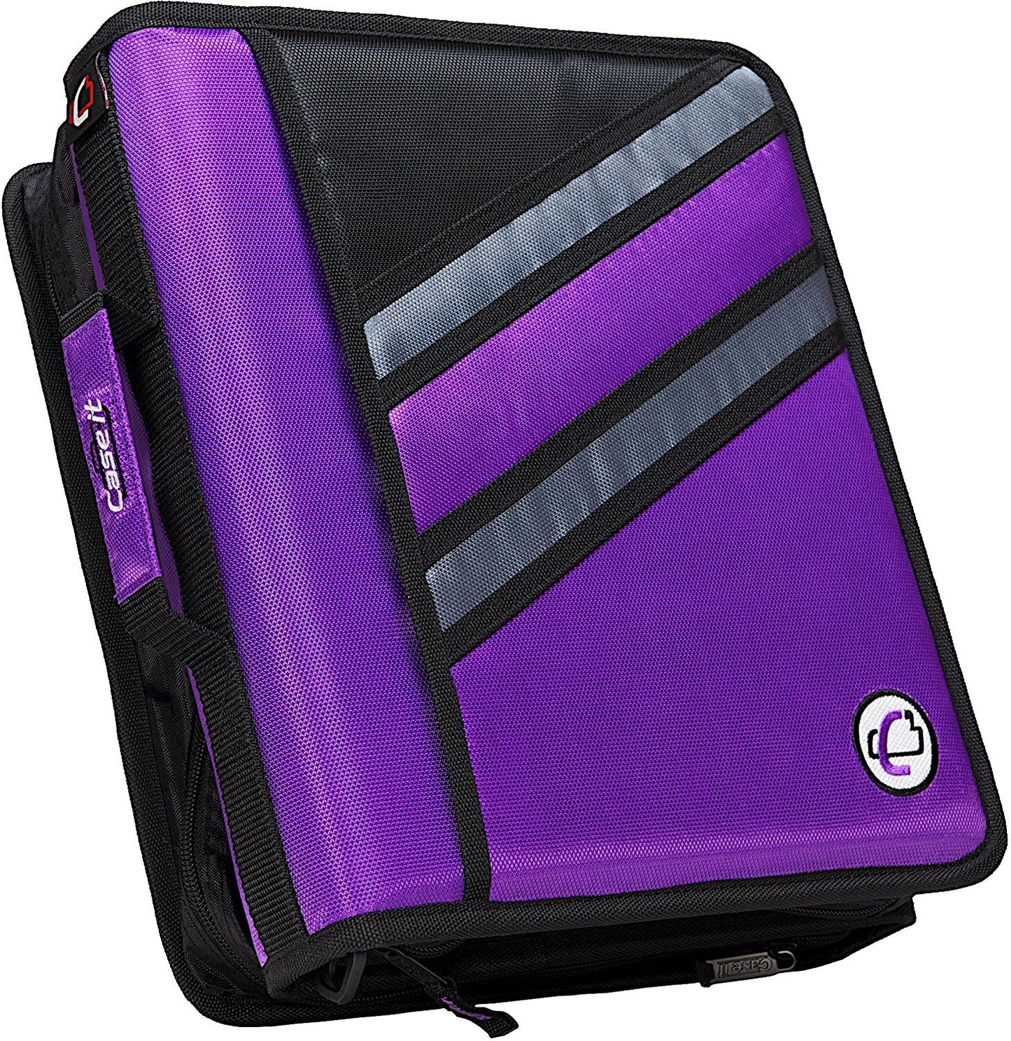 Case-it Z-Design Zippered Binder with Tab File, D-Ring, 1-1/2 Inches, Purple