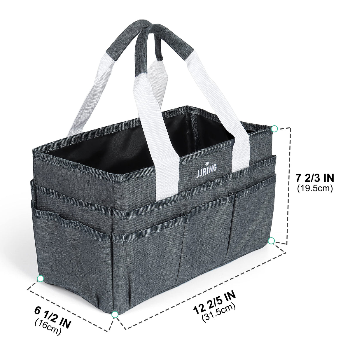 JJRING Craft Organizer Tote Bag Art Storage Caddy Grey