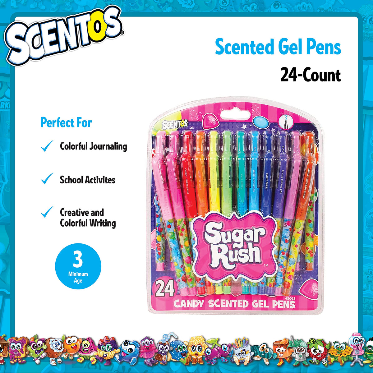 Sugar Rush Candy Scented Gel Pens, 24 Count (42062)