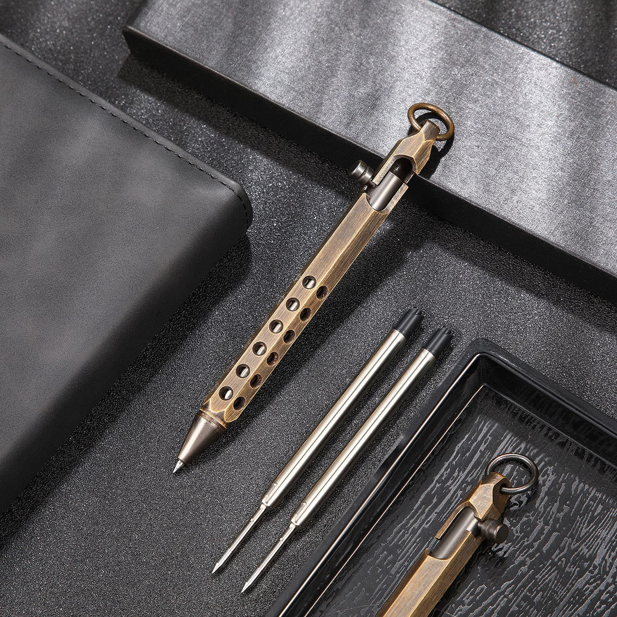 Auchic Personalized Bolt Action Pen Gift Set Free Engraved Customed Pocket EDC Brass allpoint Pen