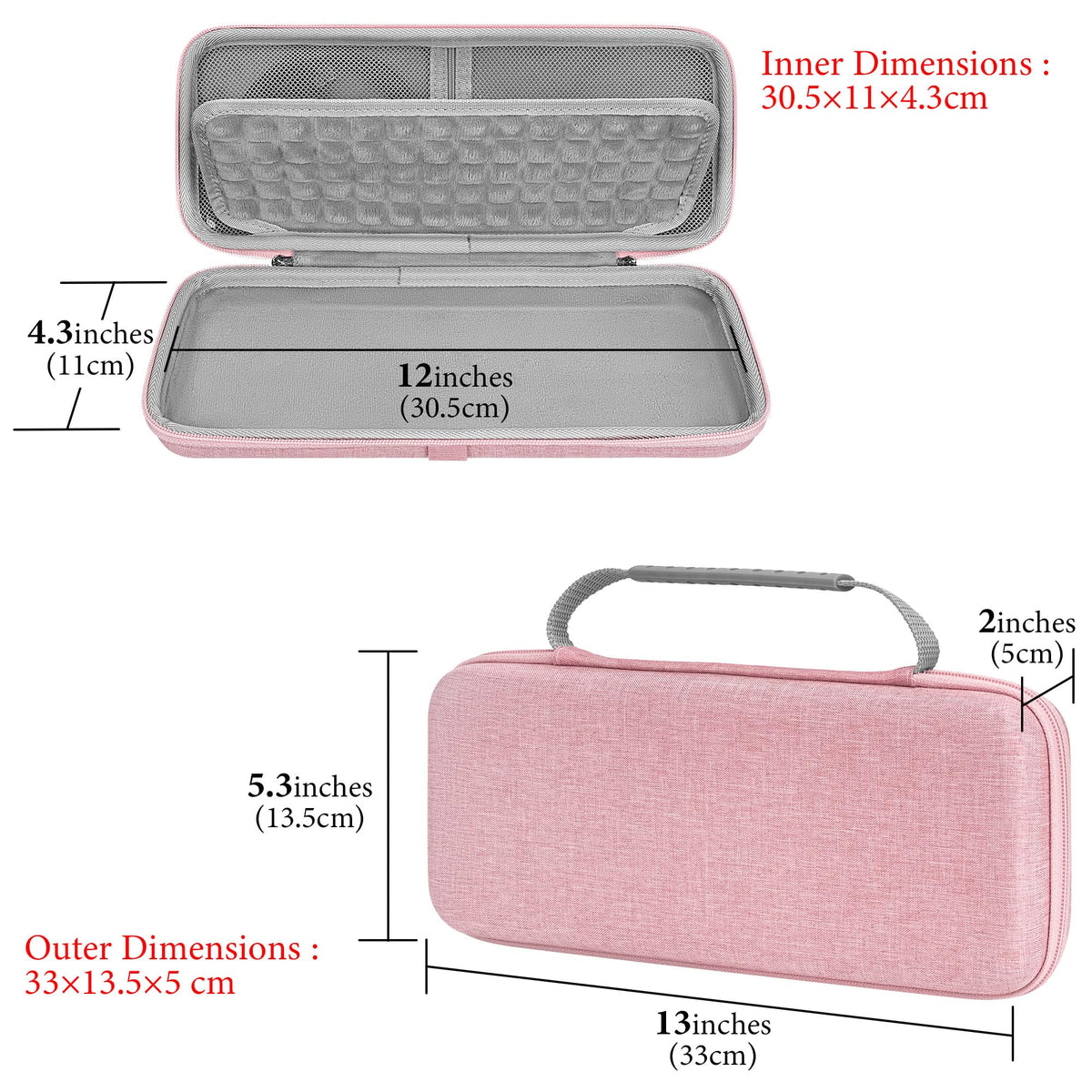 GEEKRIA 60% Compact Keyboard Case, Hard Shell Travel Bag for 61 Keys Computer Mechanical Keyboard