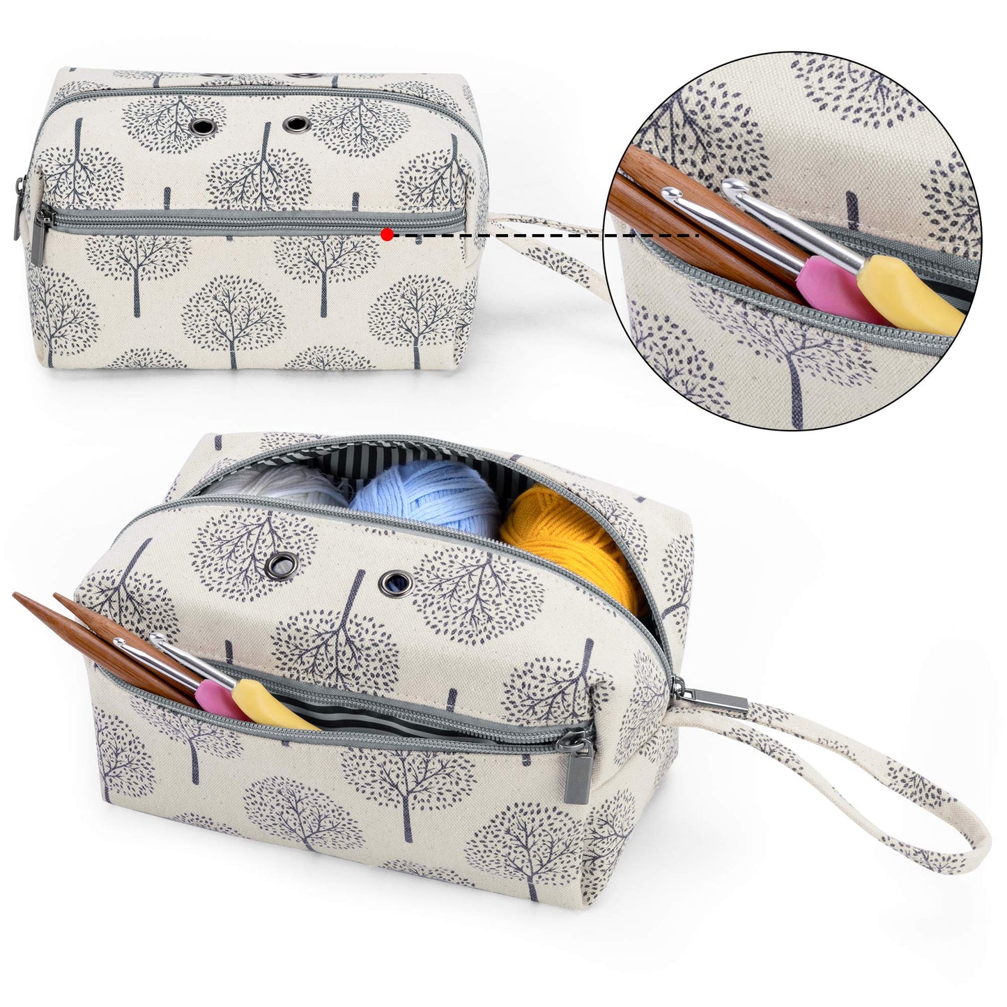 LUXJA Small Yarn Storage Bag for Yarn Skeins, Trees