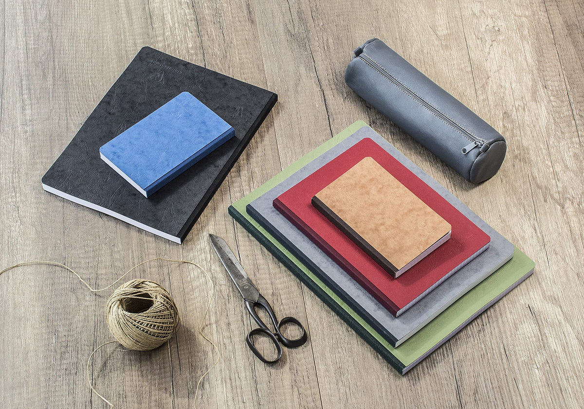 Clairefontaine 795425C Collection Age Bag A Grey Canvas Back Stitched Notebook - A5 14,8x21 cm