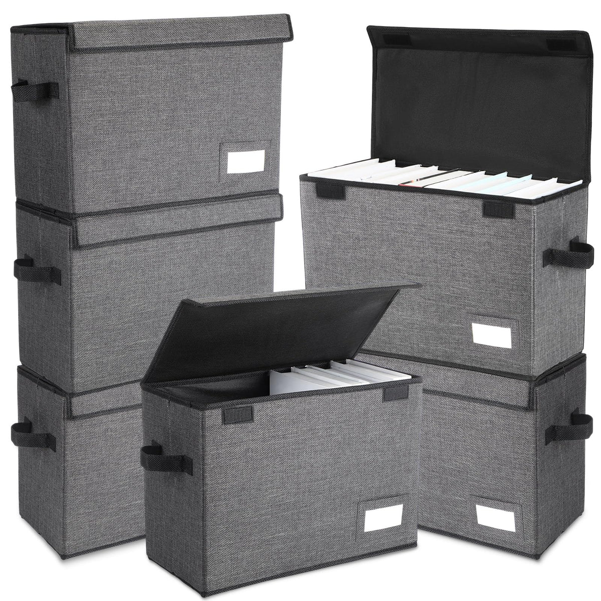 Chuangdi 6 Pcs Comic Book Storage Boxes,Charcoal Gray
