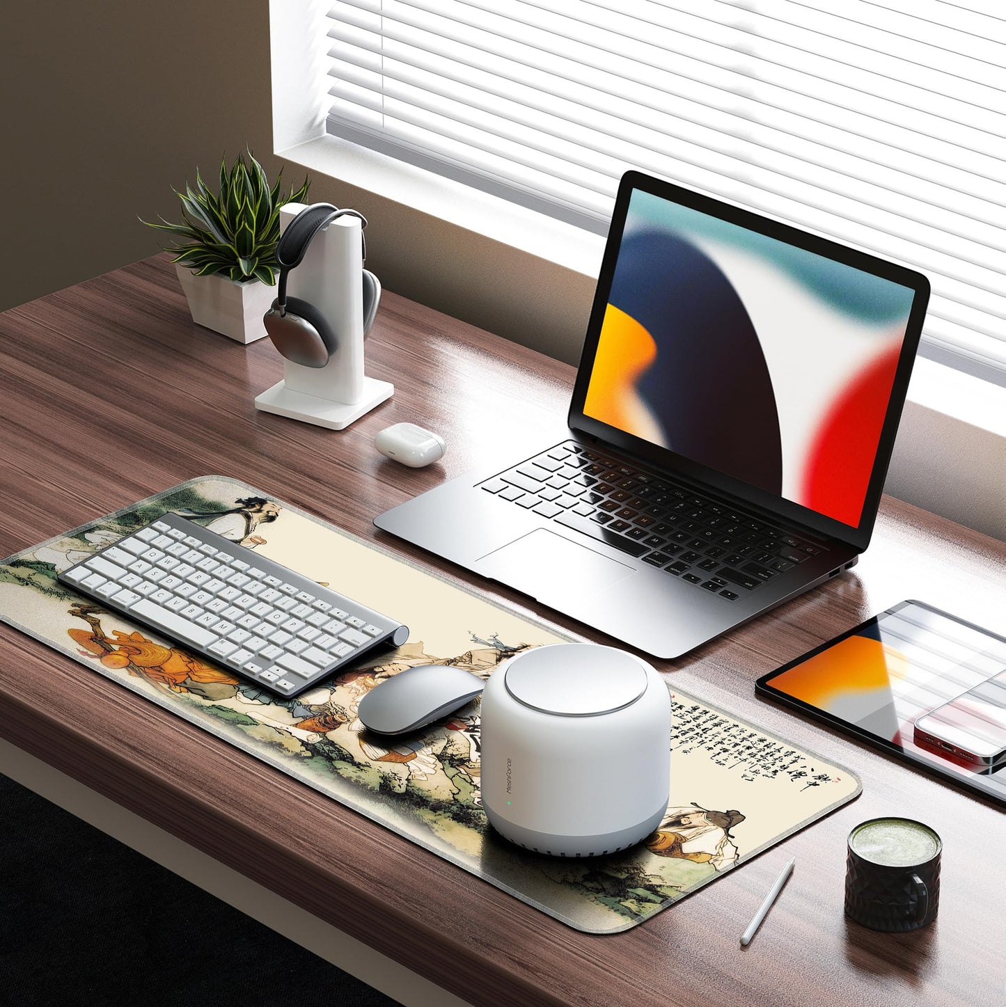 LL-COEUR XXL Landscape Gaming Mouse Pad Computer Keyboard Mat Office Desk Pad (Eight Immortals