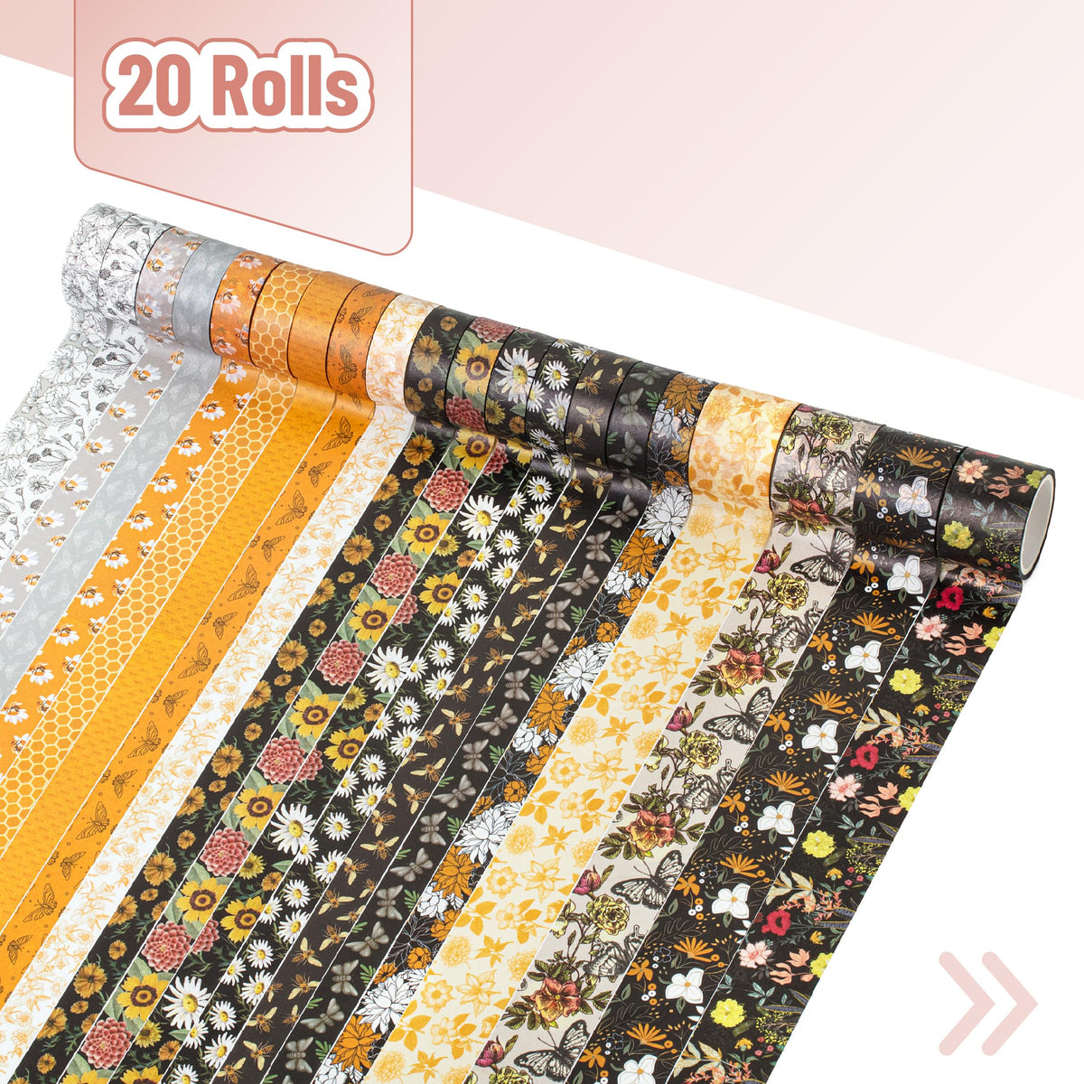 Mr. Pen- Washi Tape Set, 20 Rolls, Assorted Sizes, 4.37 Yards/Roll