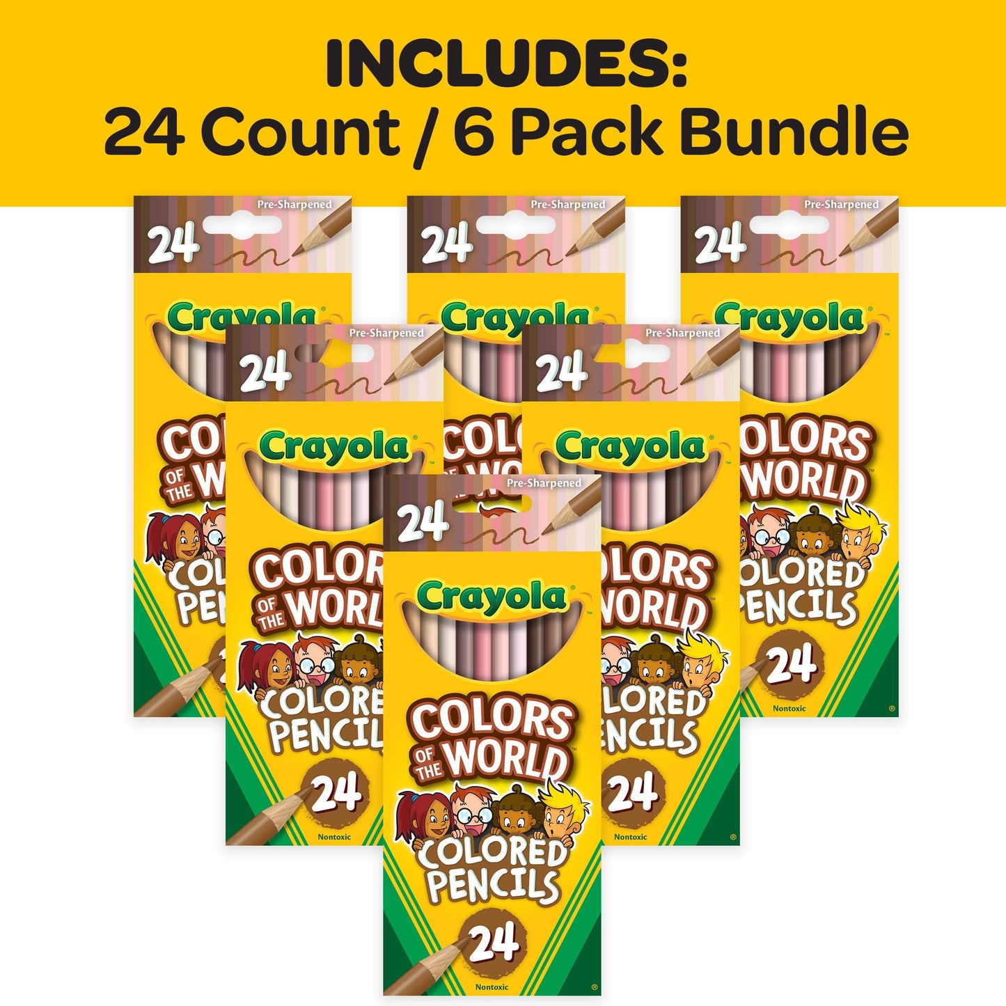 Crayola Colors of the World Bulk Colored Pencil Set - 6 Packs (24ct), Teacher Classroom Must Haves
