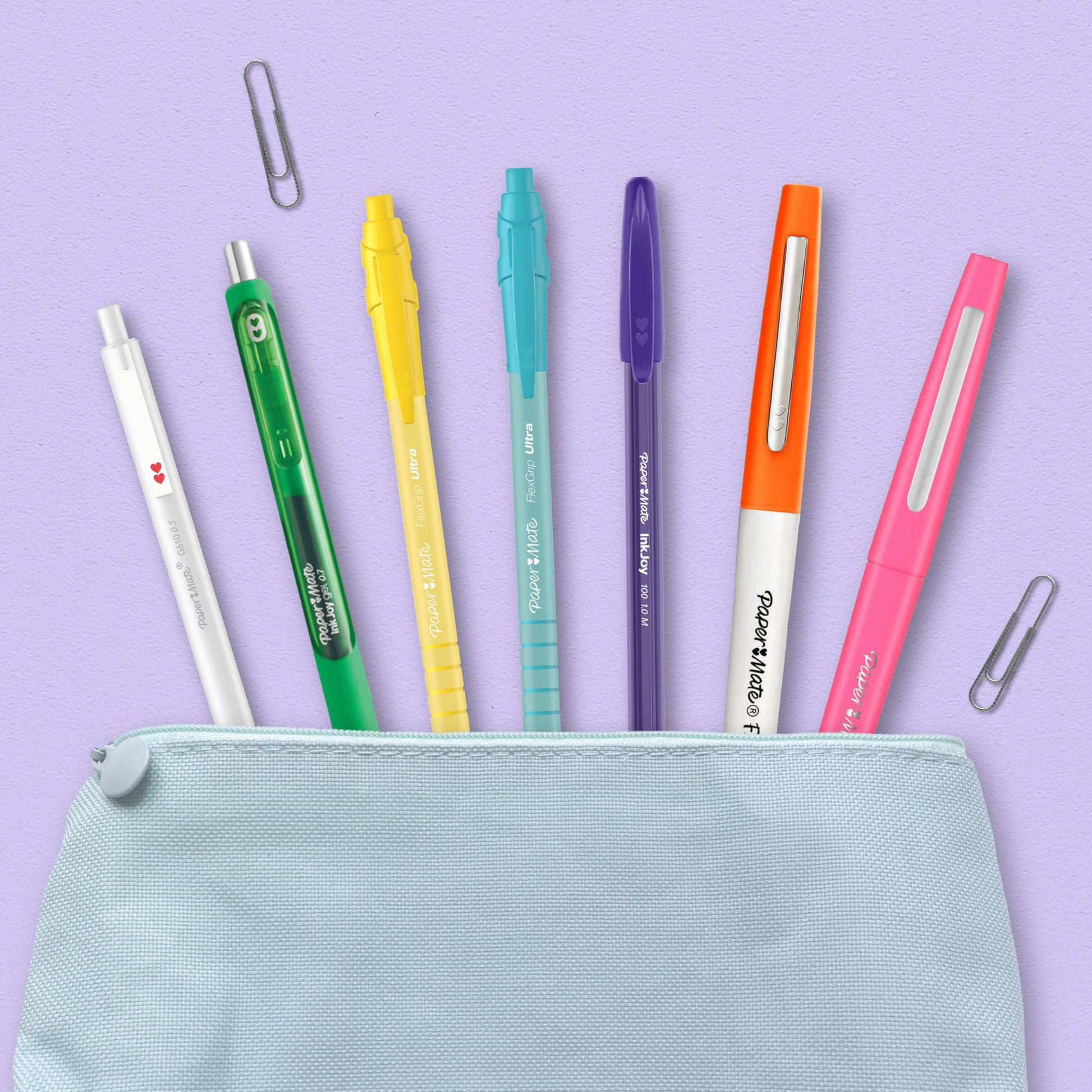 Paper Mate Flexgrip Ultra Pastel Ballpoint Pens | Medium Point (1.0mm) | Black Ink | Pastel Barrels