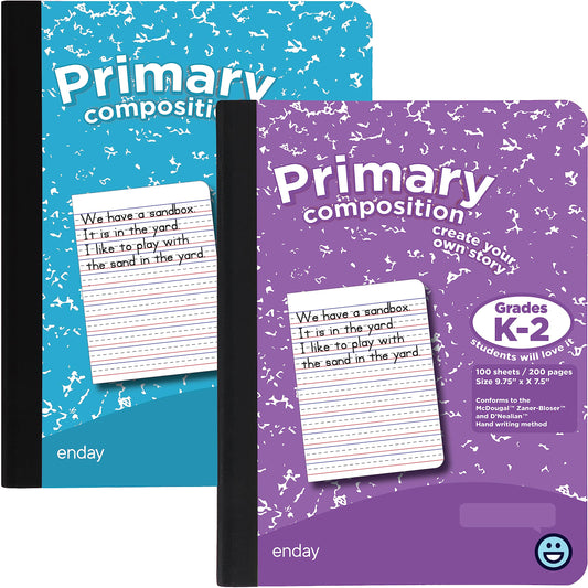 Enday Primary Composition Notebook K-2, Primary Ruled Composition Book, Primary Composition