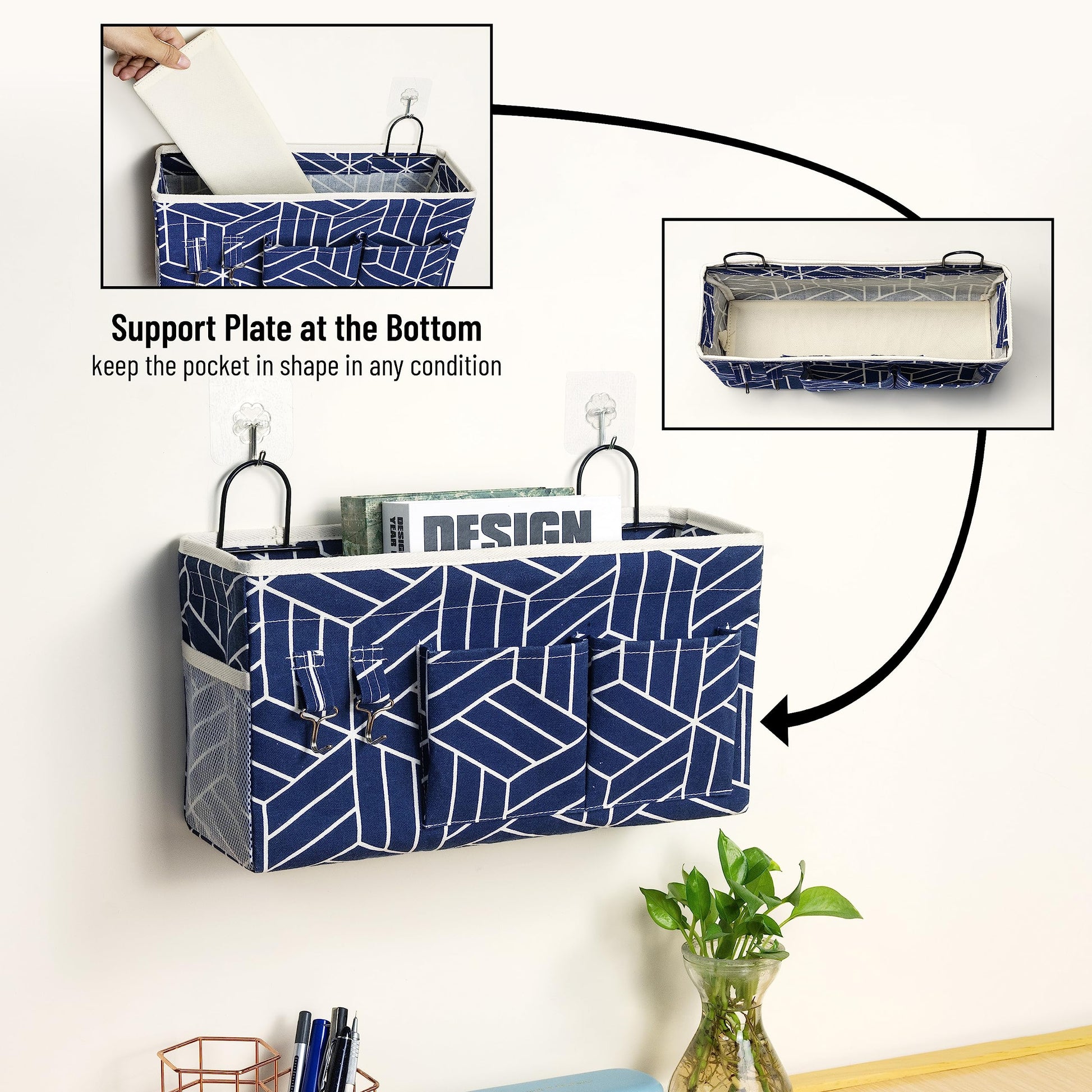 HZZTY BRNY 2pcs Large Wall Hanging Storage Bag, Door Closet Linen Fabric Pockets Organizer