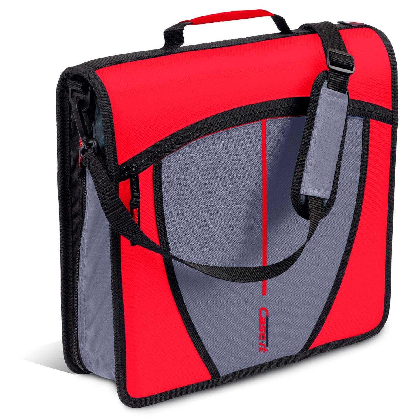 Case-it Zipper Binder | 3-Inch O-Rings | 600-Sheet | D-146 Fire Engine Red