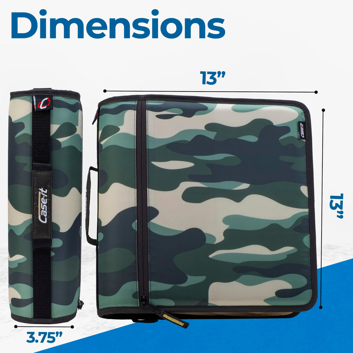 Case-it School Zipper Binder | 3-Inch O-Rings | 600-Sheet | D-146 OG Camo