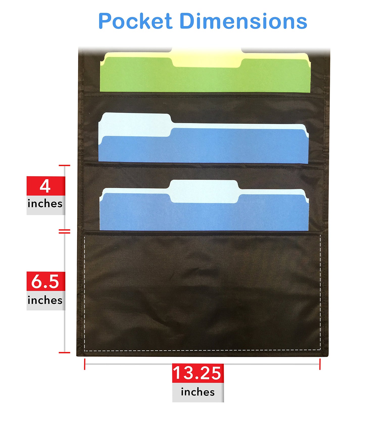 Essex Wares - 2 Pack, 10 Pocket File Folder Pocket Chart, Black, 14" Wx47 T