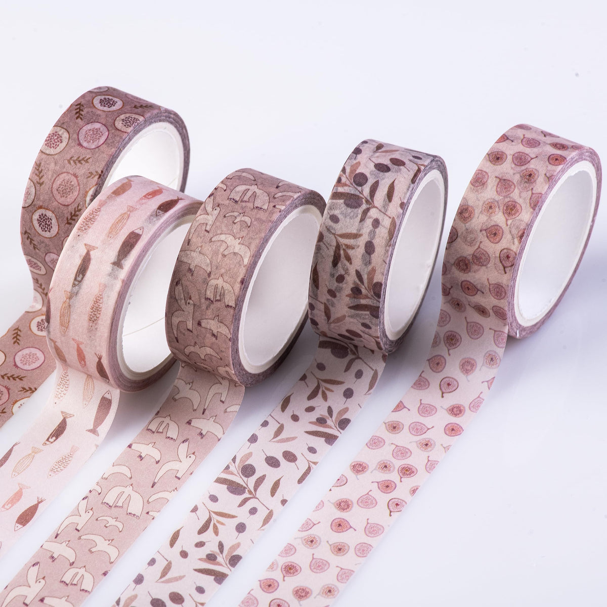 DIVERSEBEE Pastel Washi Tape Set, 5 Rolls Decorative Scrapbook Tape, Cute Craft Tape, Scrapbooking