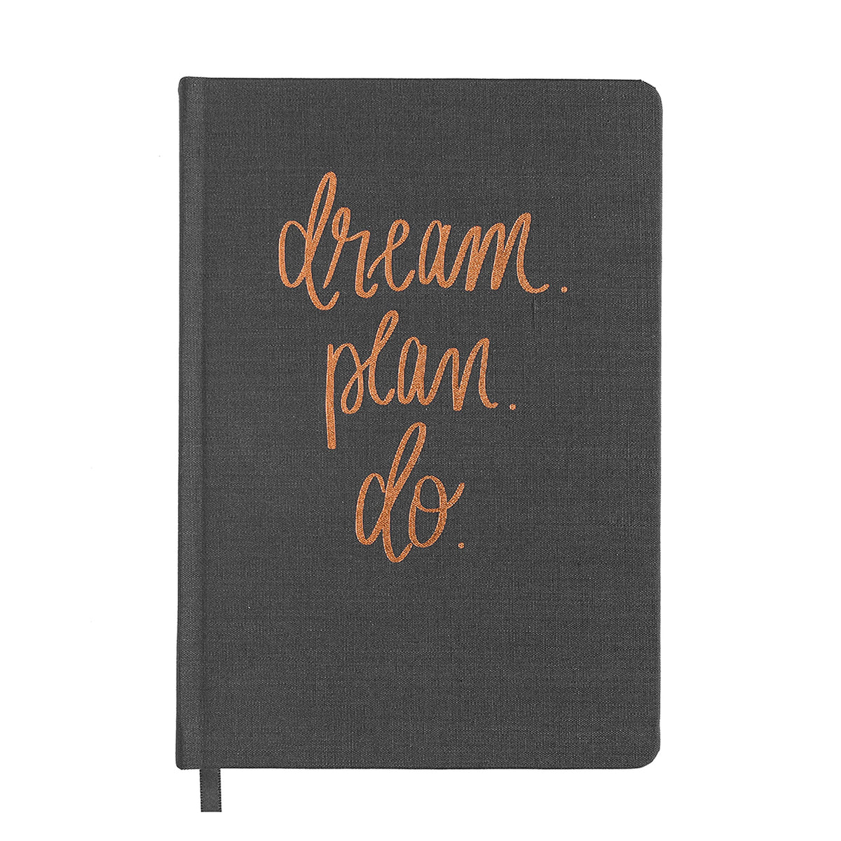 Sweet Water Decor Dream Plan Do Motivational Journal - Grey Fabric Journal with Rose Gold Details