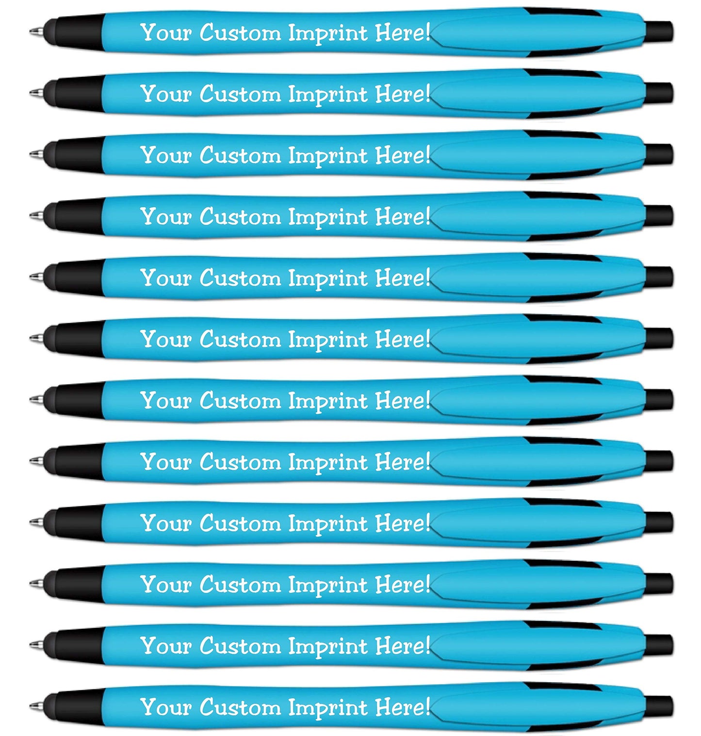 Ballpoint Soft Touch Personalized Ink Pens with Stylus Tip - The Jewel - Click action - Custom