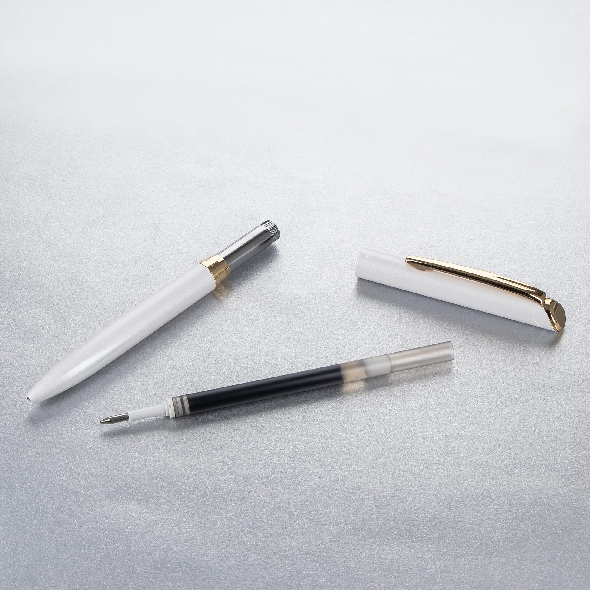 Pentel EnerGel Style Gel Pen with Gift Box, Pastel White Barrel, Black Ink, (0.7mm) Medium Line