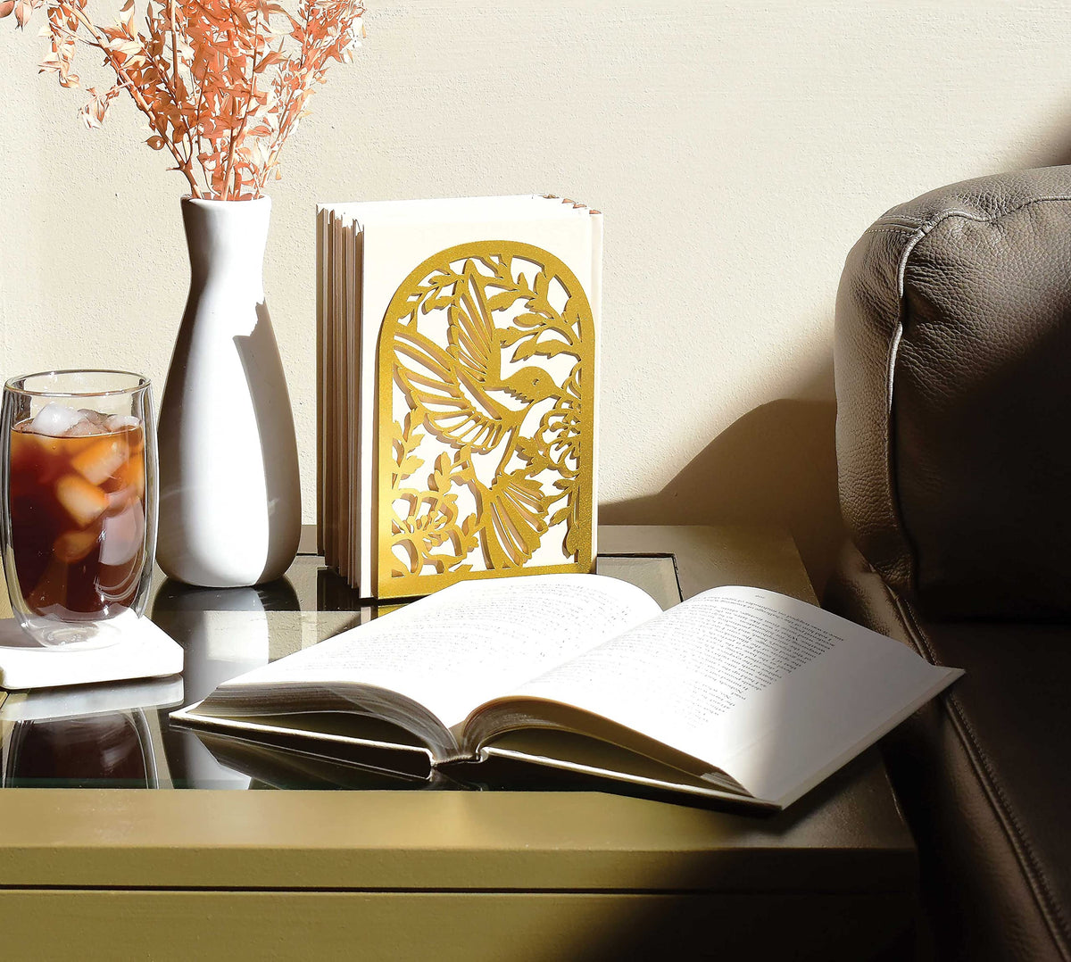 CNK Premium Metal Bookends for Home Office - Heavy Book Stoppers, Decorative Book Shelves