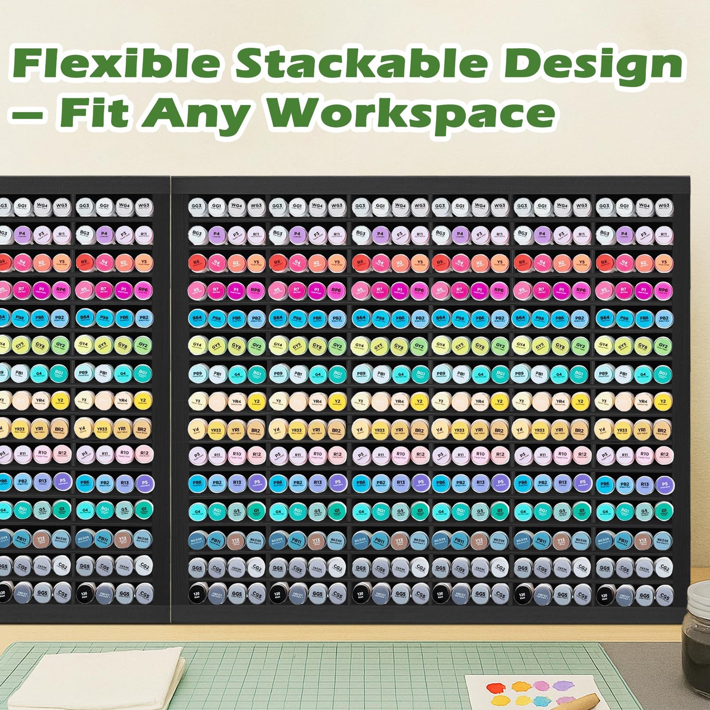 PROLEE Markers Organizer with 90 Compartments for 360 Marker Storage Art Pens Storage
