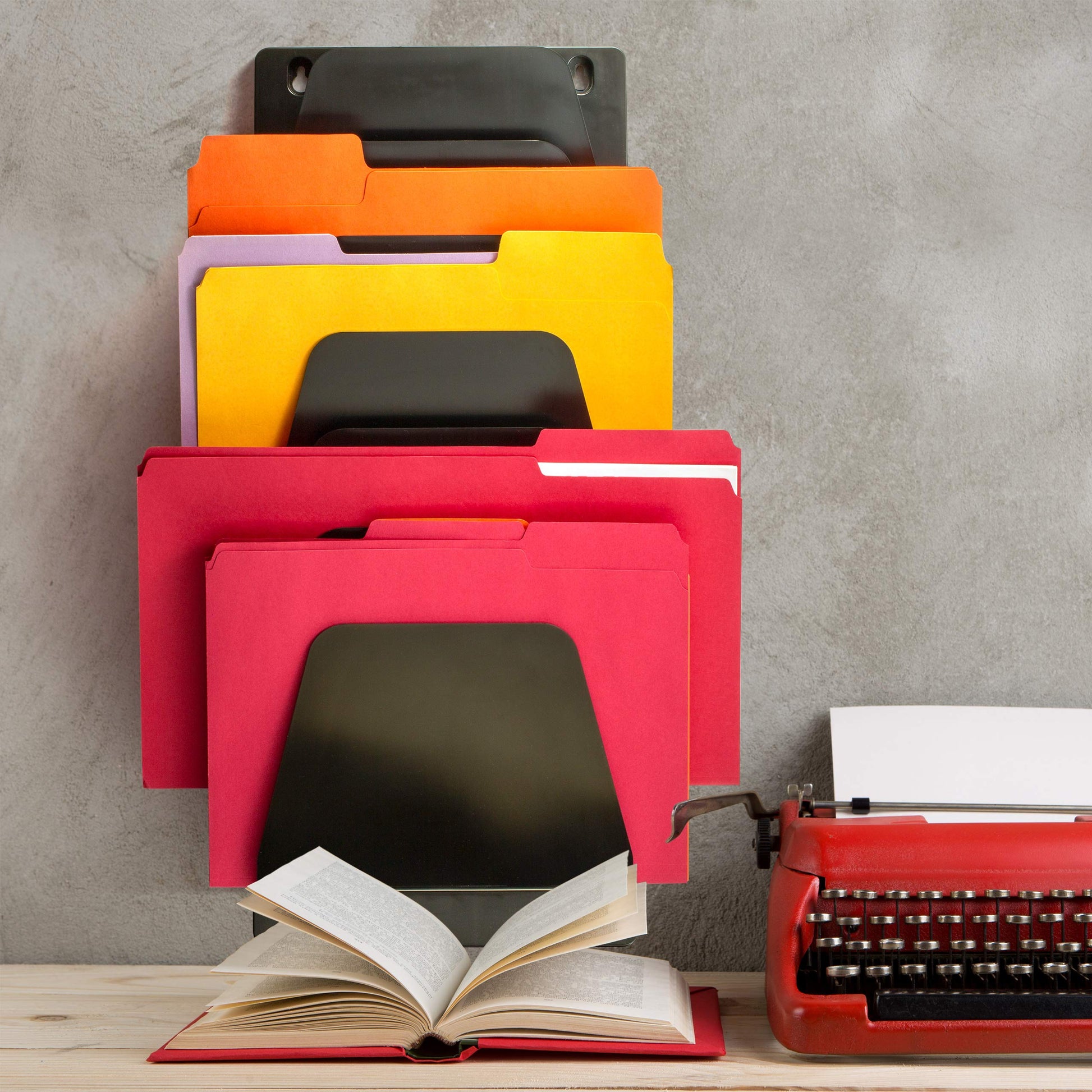 Officemate Wall File Holder, Letter/Legal, 7 Pockets, Black (21505)