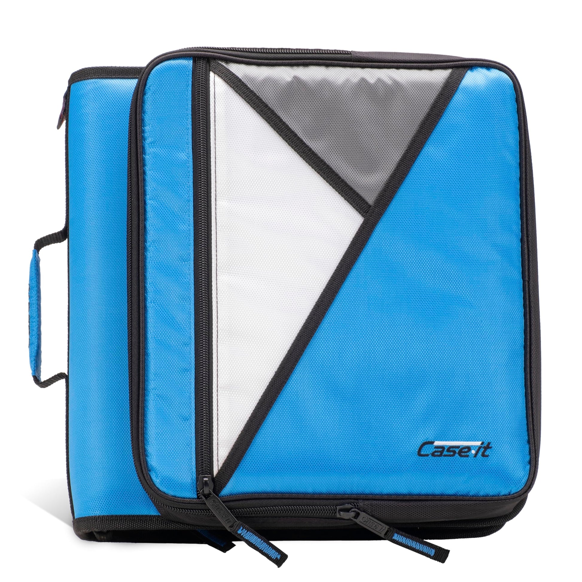 Case-it School Zipper Binder | 2" O-Rings | 400-Sheet | LT-007 Denim Blue