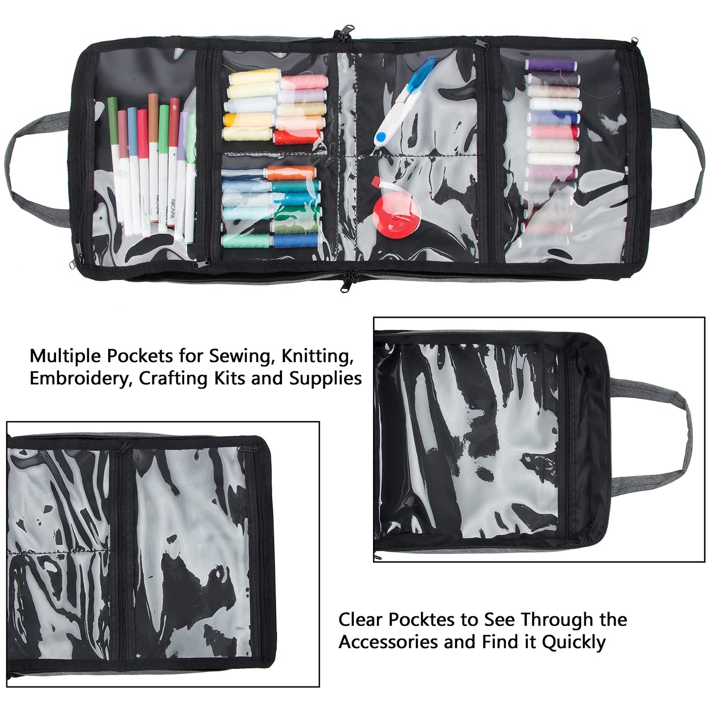PACMAXI Sewing Accessories Storage Bag, Knitting, Craft Tools