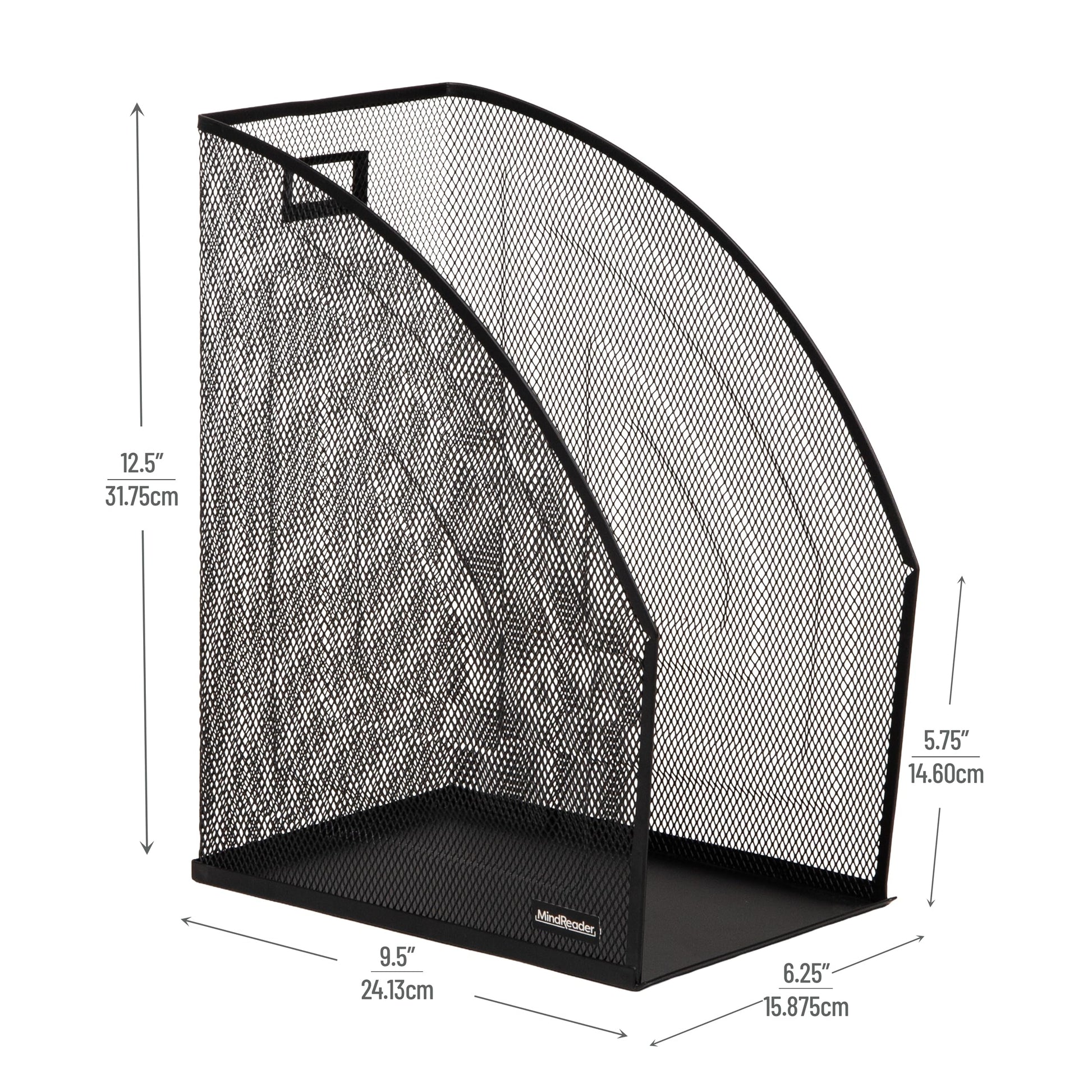 Mind Reader Vertical File Organizers, Desktop File Holders for Folders, Magazines, and Paperwork