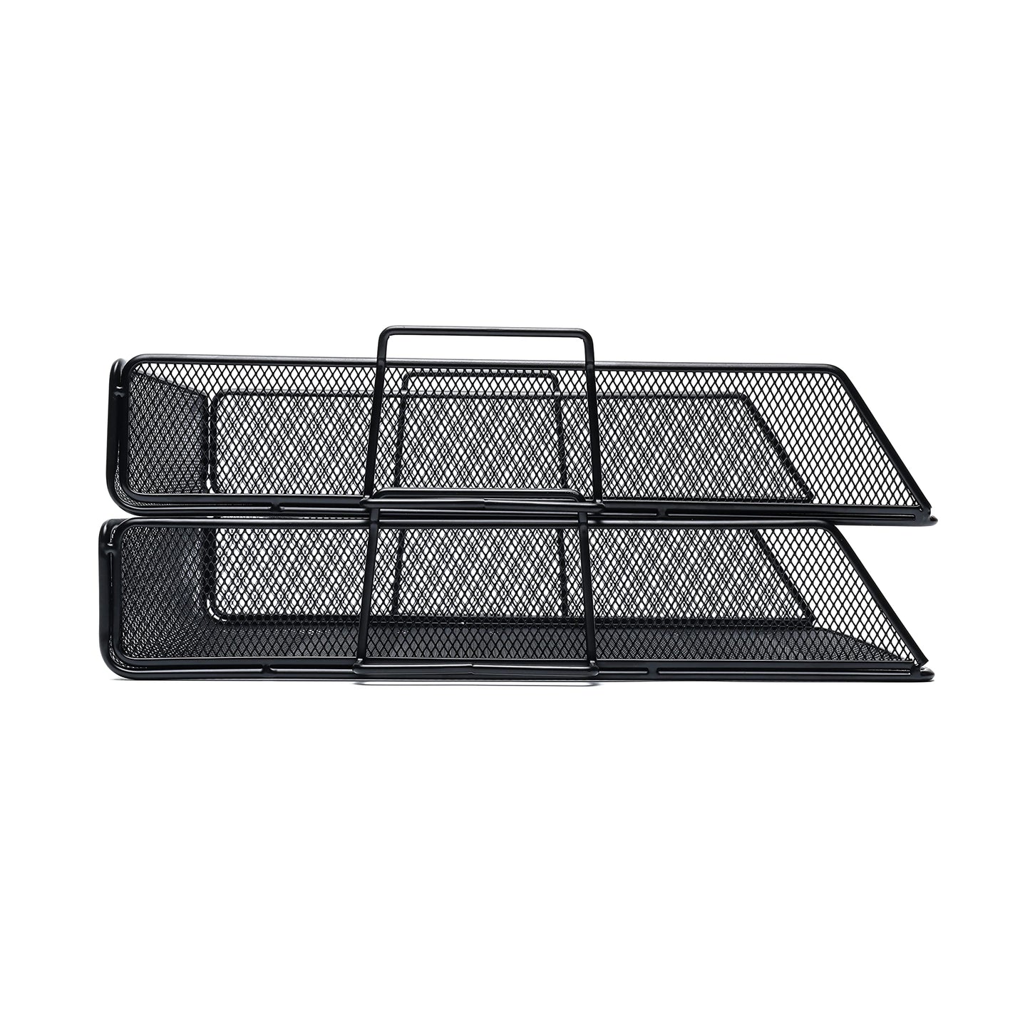 Exerz Paper Sorter Stackable/Desk Letter Tray A4 File Holder 2pcs - Wire Mesh - Office, School