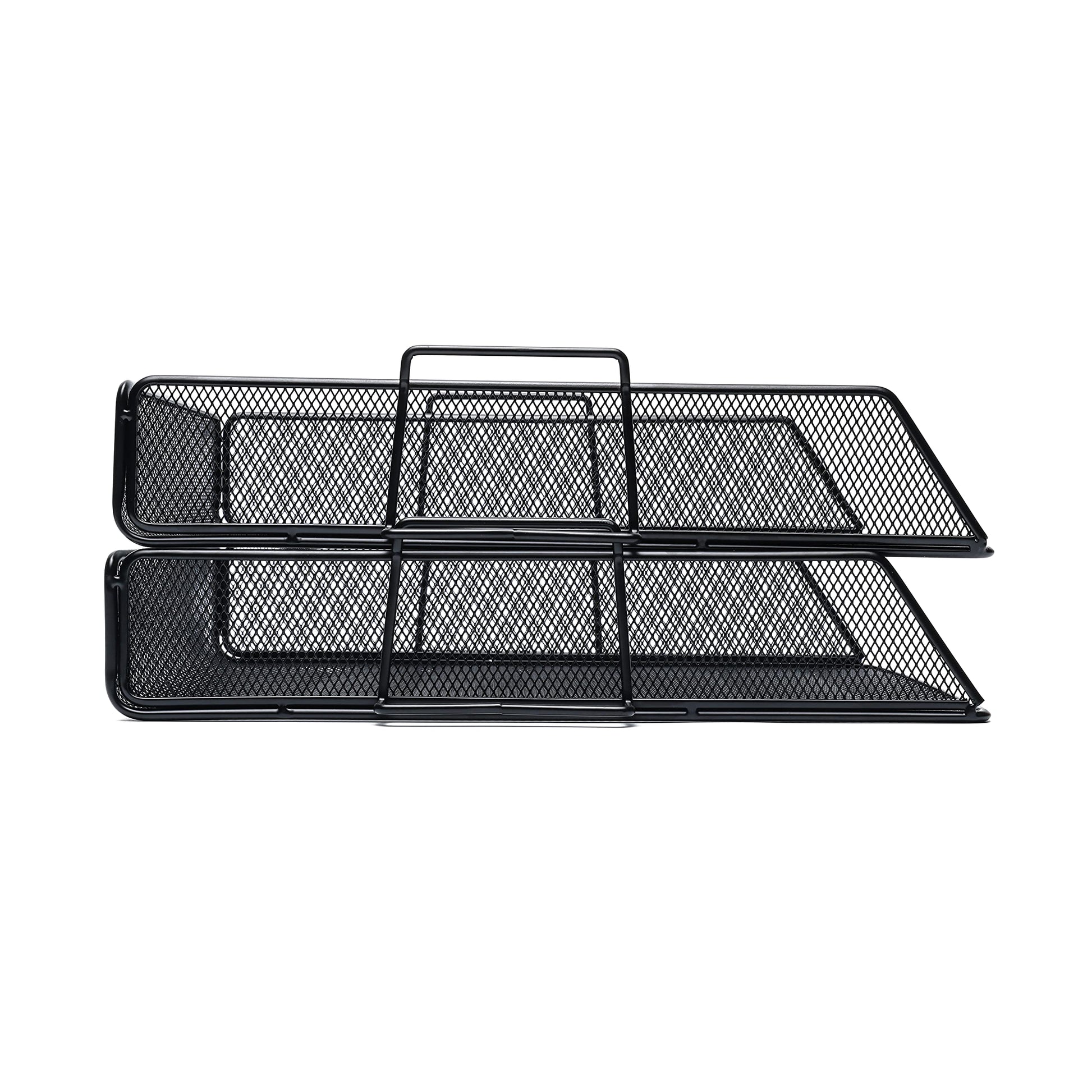 Exerz Paper Sorter Stackable/Desk Letter Tray A4 File Holder 2pcs - Wire Mesh - Office, School