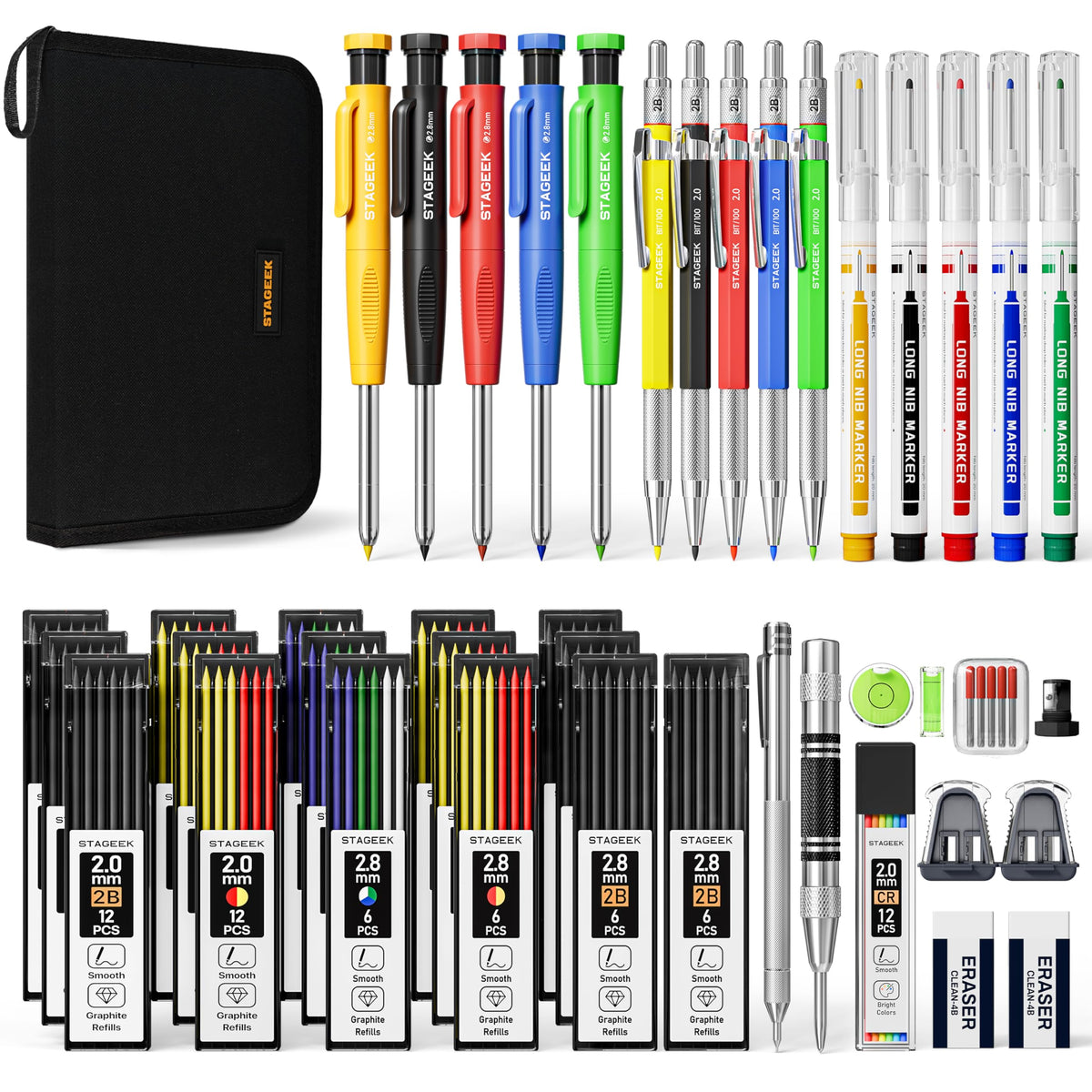 STAGEEK 49 Pack Carpenter Pencils with Sharpener