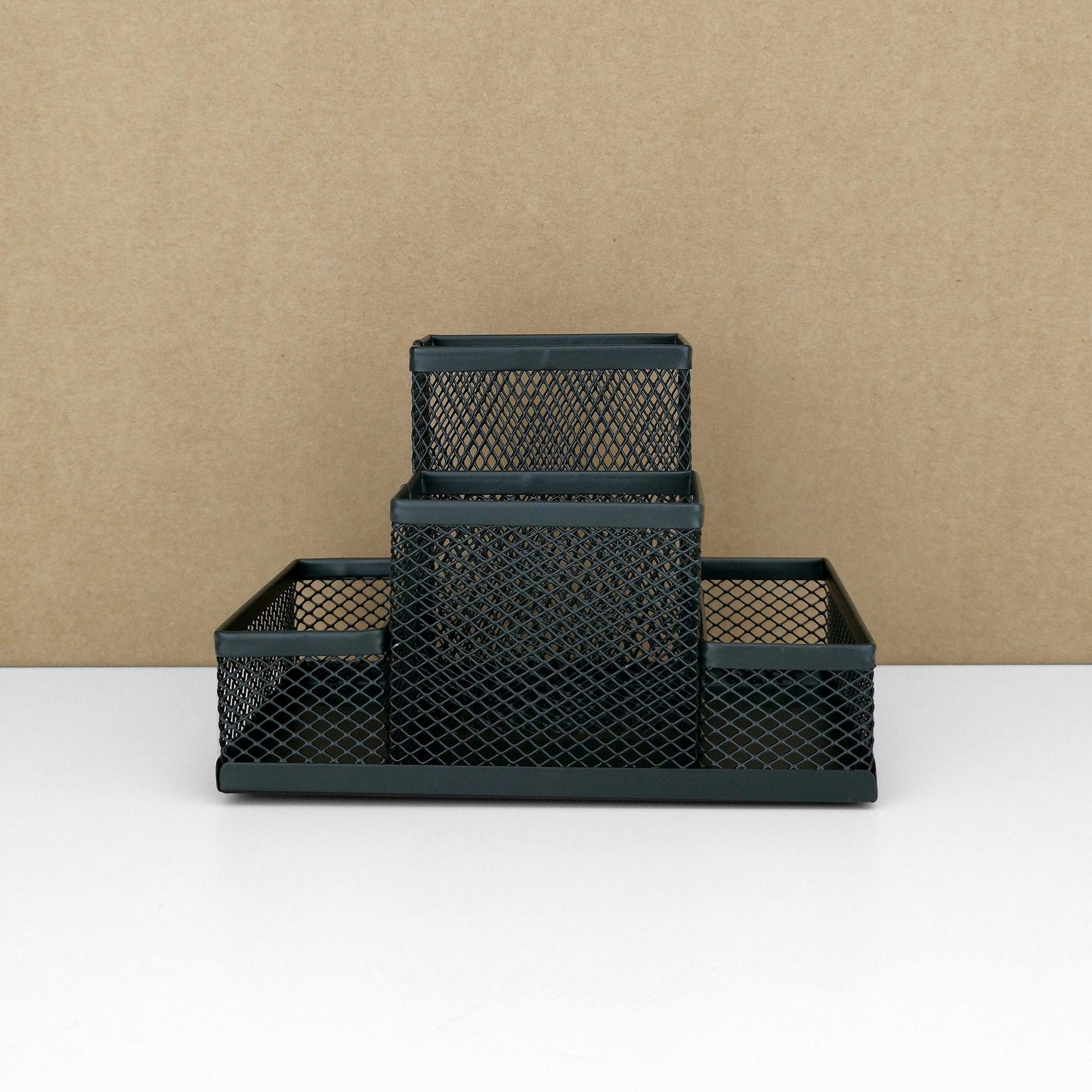 D.RECT Desk Organiser, Pen Holder, Metal Desk Organiser, Office Tray with Memo Holder, Mesh 103 x