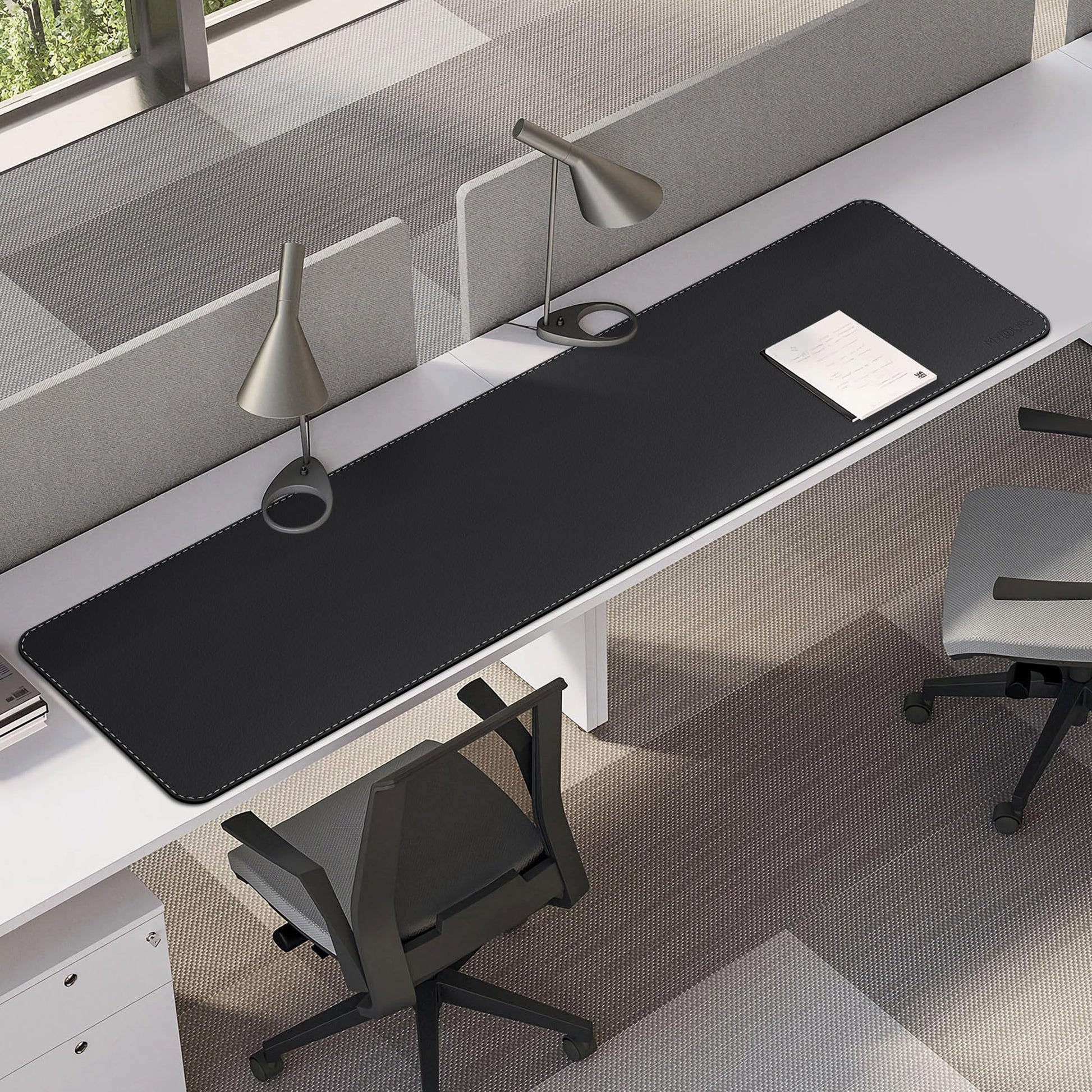 Mydours PU Leather Desk Pad, Large XXL 67"x15.7" Mouse Mat, (Black)