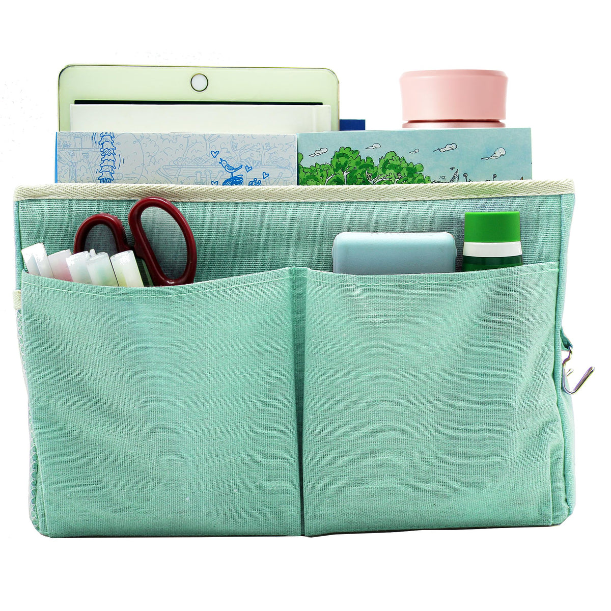 2-Pack Bedside Caddy Bedside Hanging Storage Basket Multi-Function Organizer Caddy for Bunk and