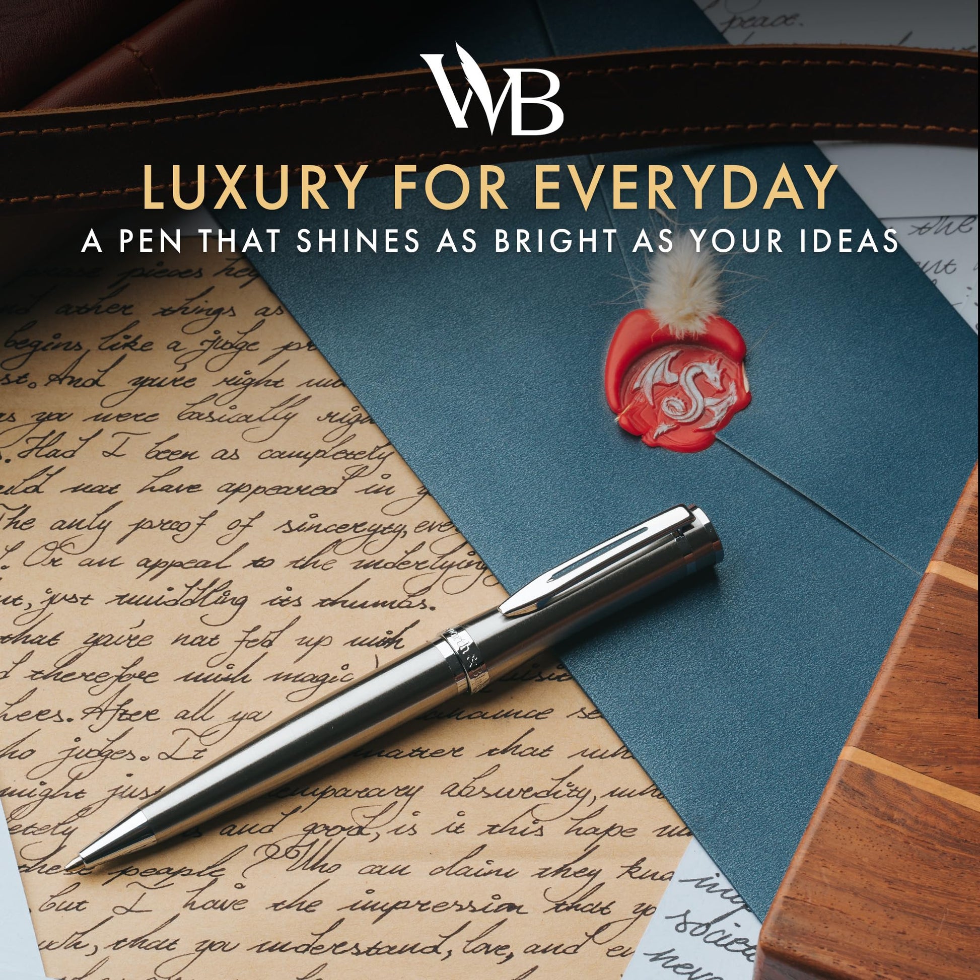 Wordsworth & Black Luxury Refillable Ballpoint Pen Set for Writing, Silver