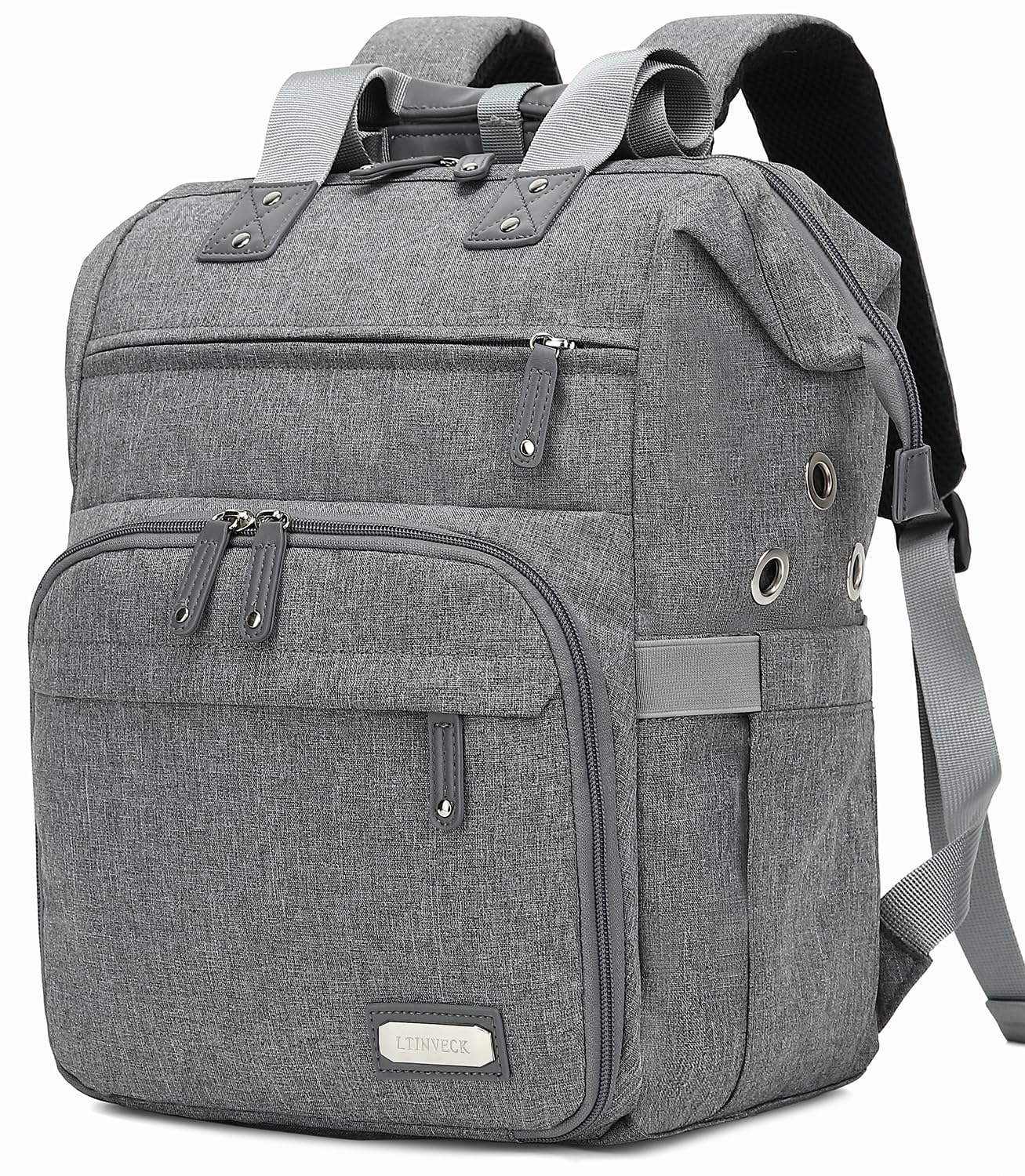 Knitting Bag Backpack Yarn Storage Organizer Travel Bag with USB Charging Port, Large Tote Bag