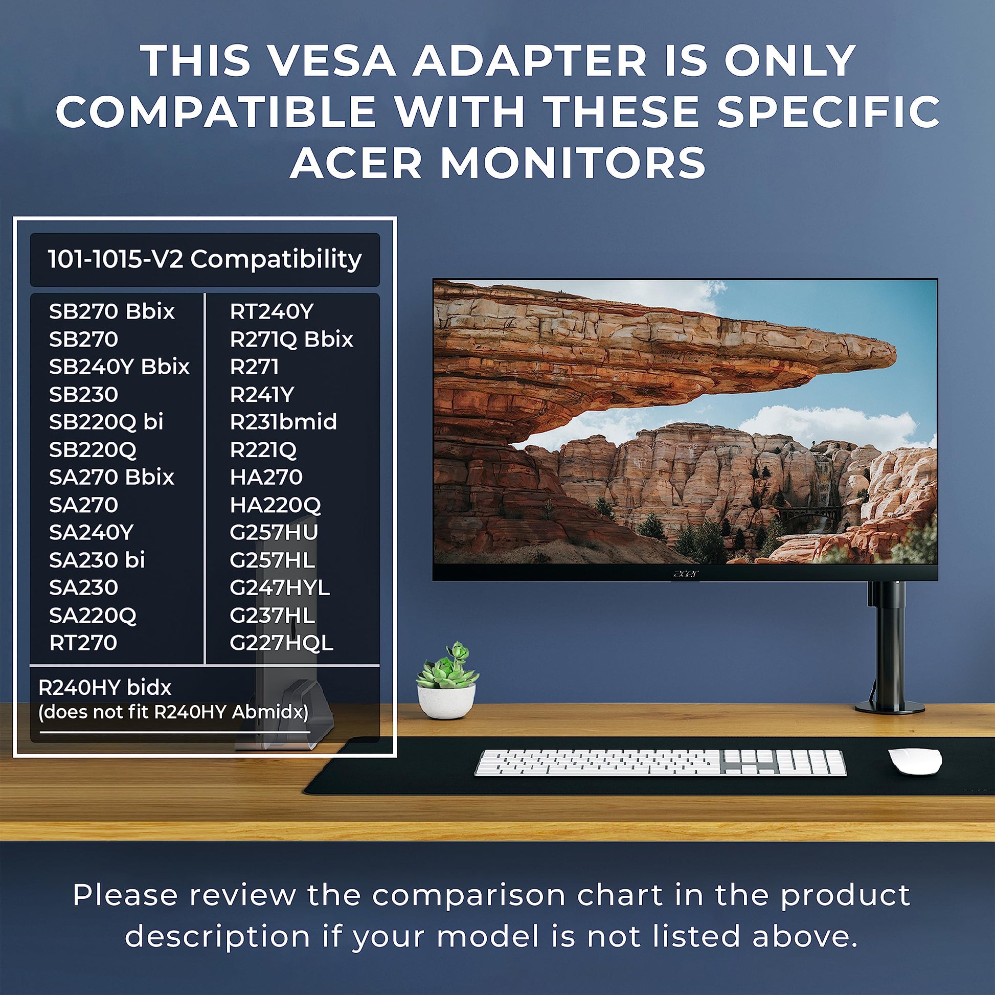 HumanCentric VESA Mount Adapter Bracket Compatible with Acer Monitor