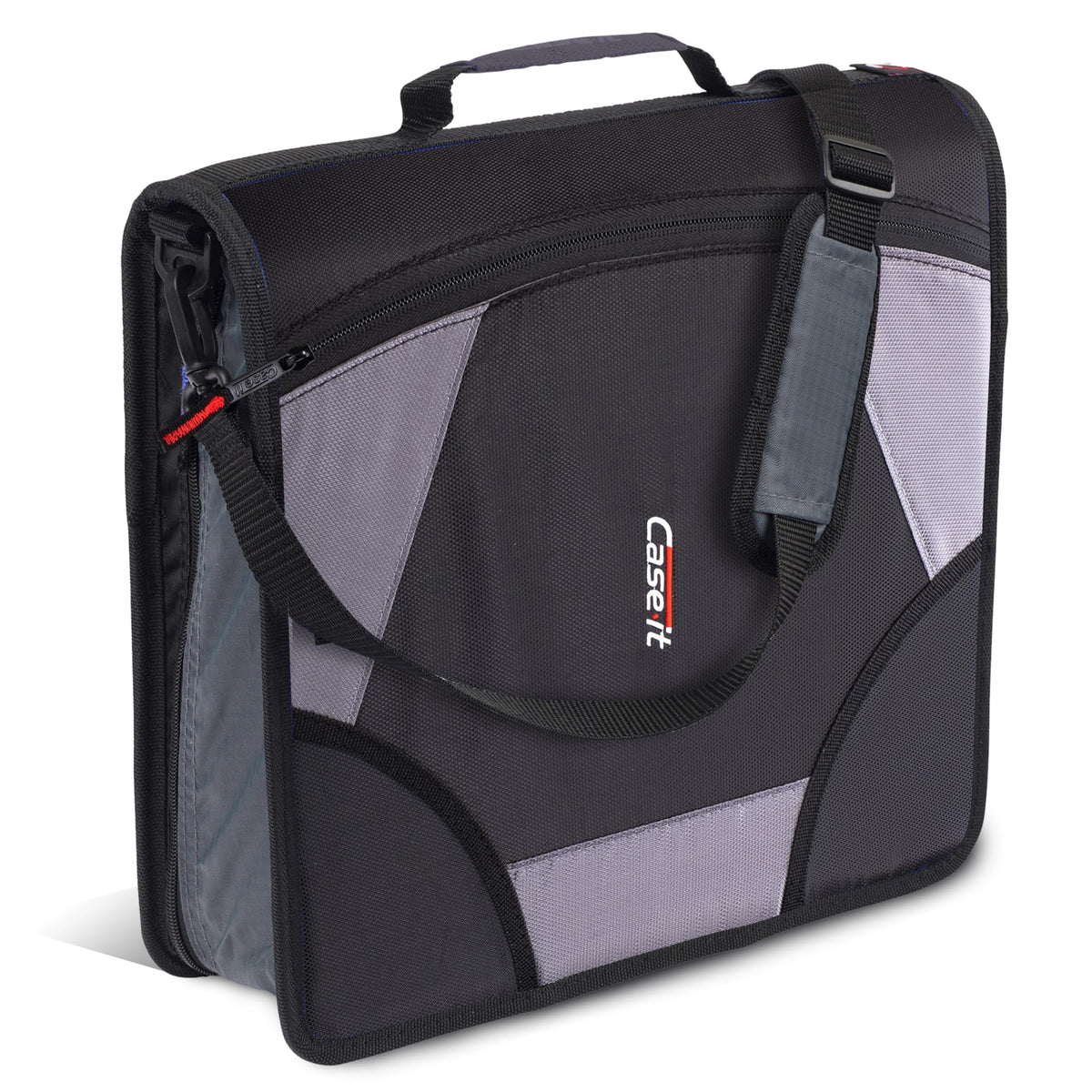 Case-it School Zipper Binder | 4-Inch D-Rings | 800-Sheet | D-186 Jet Black