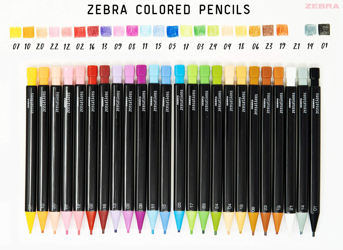 Zebra Pen Zensations Colored Mechanical Pencil, Assorted, #2, 2.0mm, 24-Pk