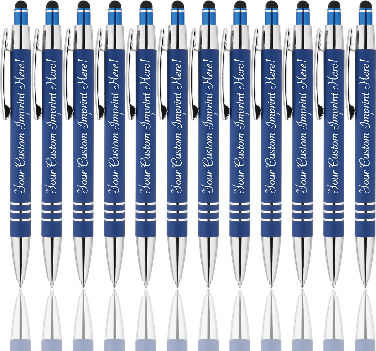Personalized Pens - Hottie Rubberized Soft Touch Ballpoint Pen with Stylus tip is a stylish