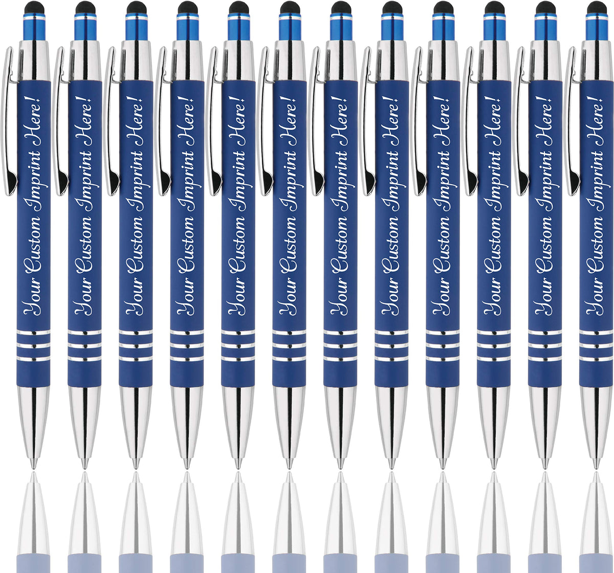 Personalized Pens - Hottie Rubberized Soft Touch Ballpoint Pen with Stylus tip is a stylish