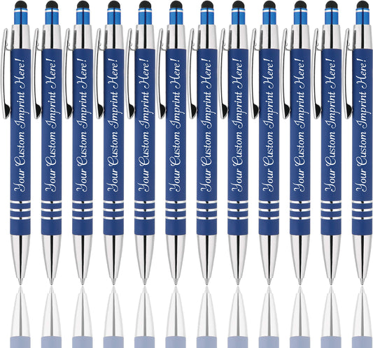 Personalized Pens - Hottie Rubberized Soft Touch Ballpoint Pen with Stylus tip is a stylish