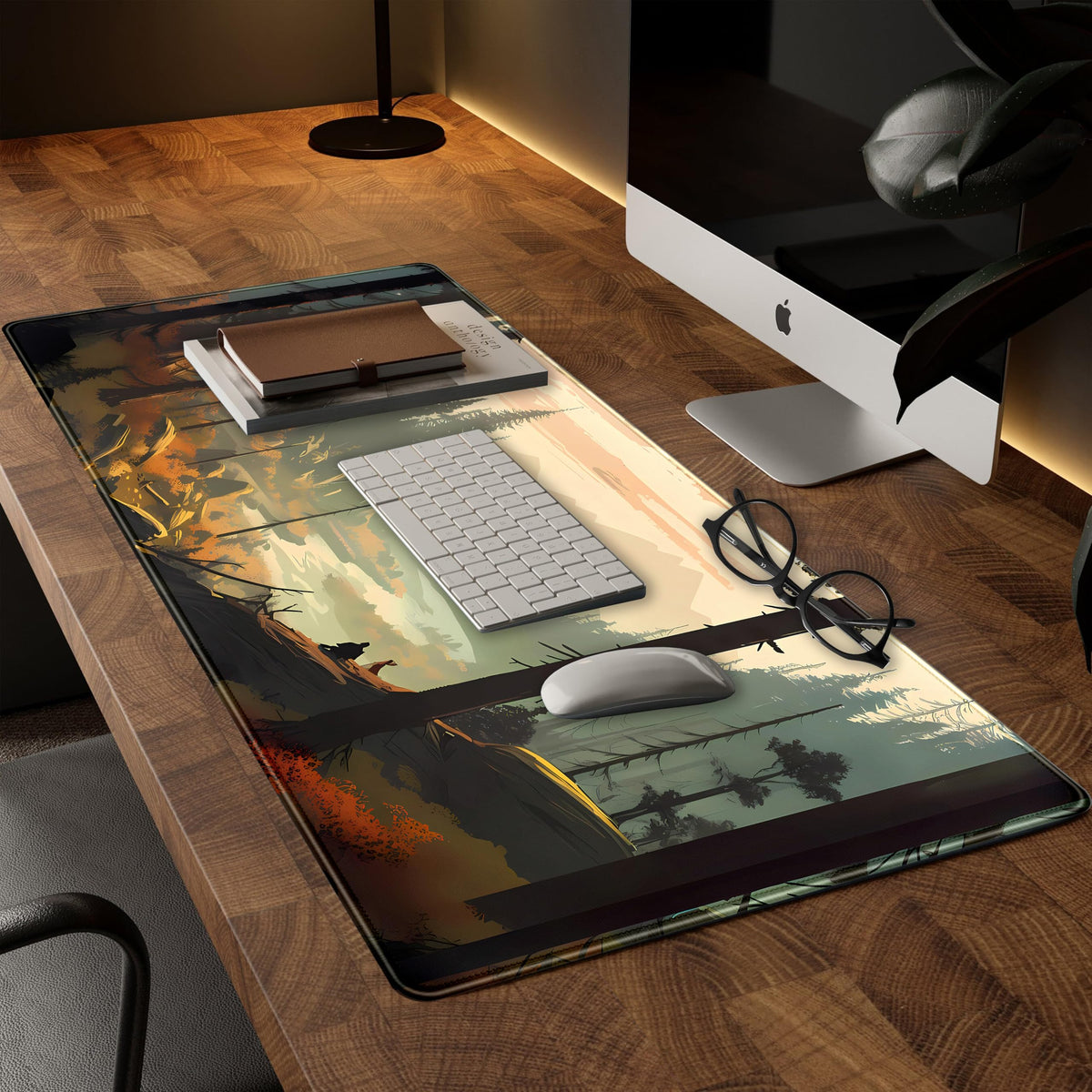 Desk Mat Gaming Desk Pad Valleys, Forest Mouse Pad XXL Extended Large Mouse and Keyboard Mat