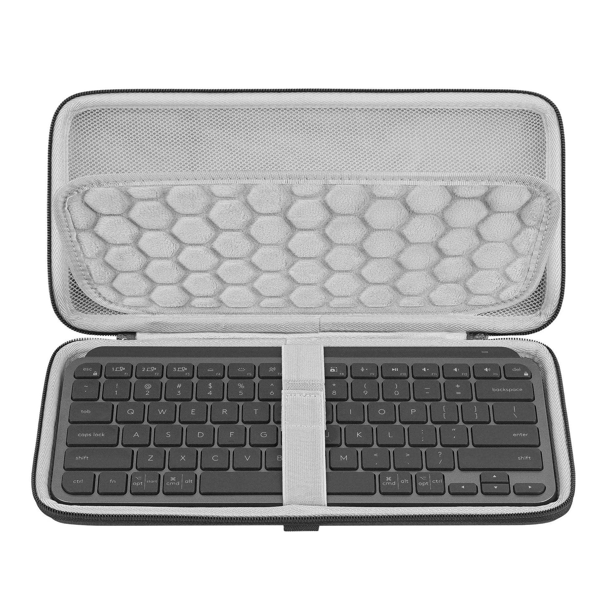 GEEKRIA Keyboard Travel Carry Case Compatible with Logitech MX Keys Mini, EVA Hard Shell Bag (Dark