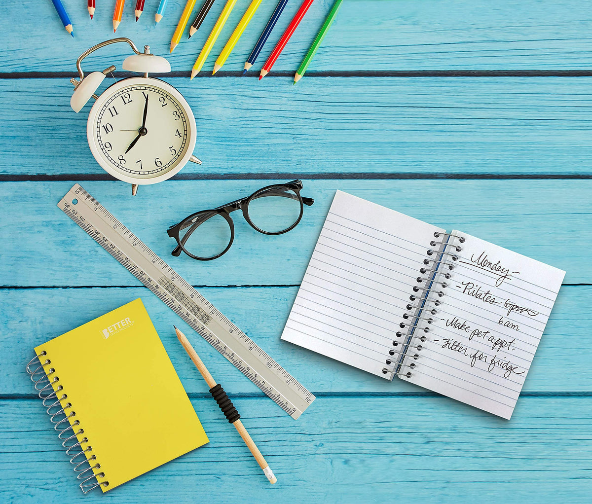 Better Office Products Fat Book Spiral Notebooks, 6 Pack, Small Notebooks with Poly Plastic Covers
