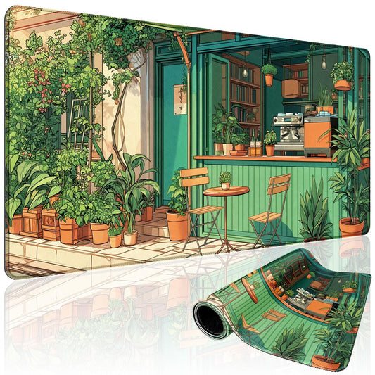 Mcapirivo Gaming Mouse Pad Desk Mat 31.5"x15.7" Japanese Coffee Shop